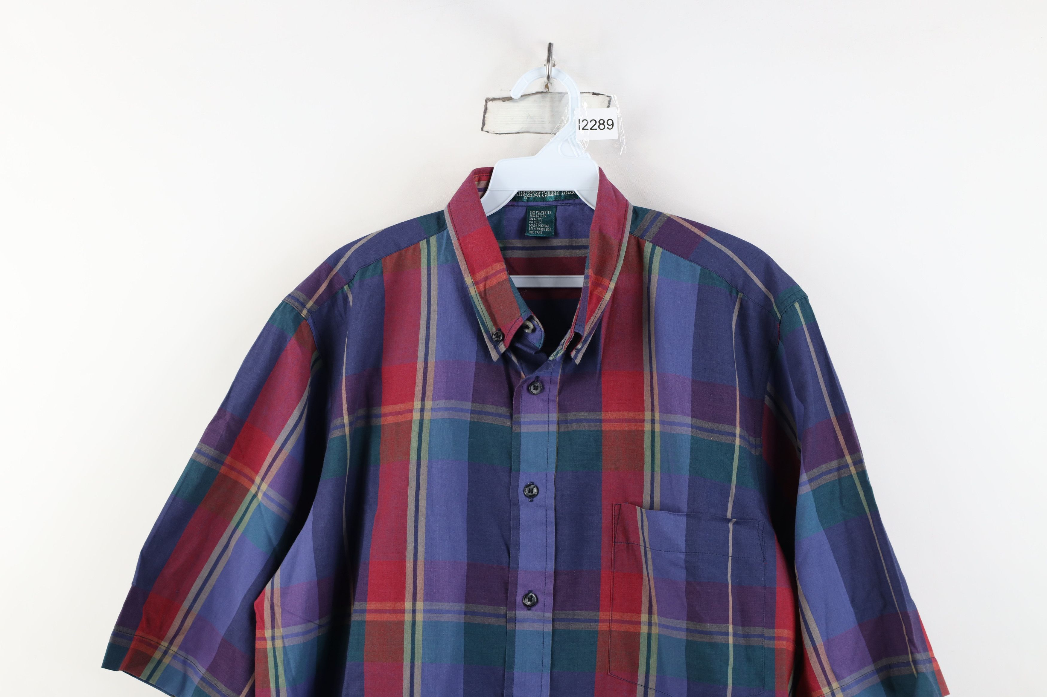 Vintage Vintage 80s 90s Streetwear Madras Plaid Button Down Shirt Size US L / EU 52-54 / 3 - 2 Thumbnail