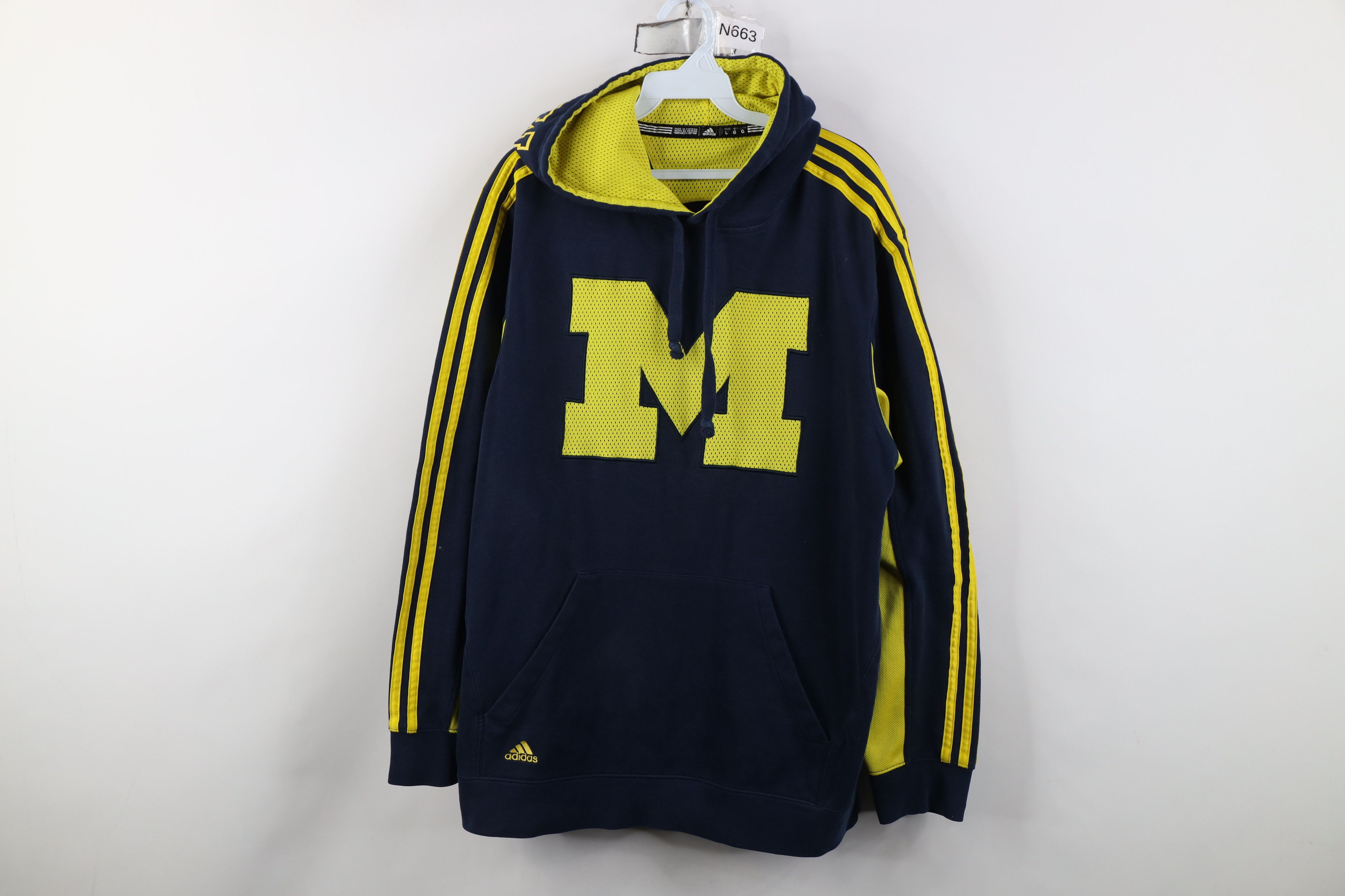 Adidas Vintage Y2K Adidas University of Michigan Hoodie Sweatshirt Size US L / EU 52-54 / 3 - 1 Thumbnail