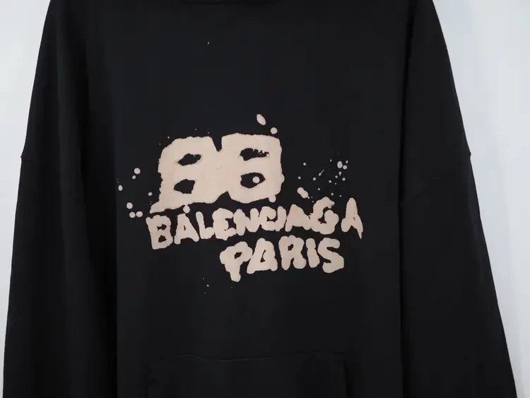 Balenciaga Balenciaga 23ss Oversized Sink Through Logo Hoodie-2507 Size US XS / EU 42 / 0 - 3 Thumbnail