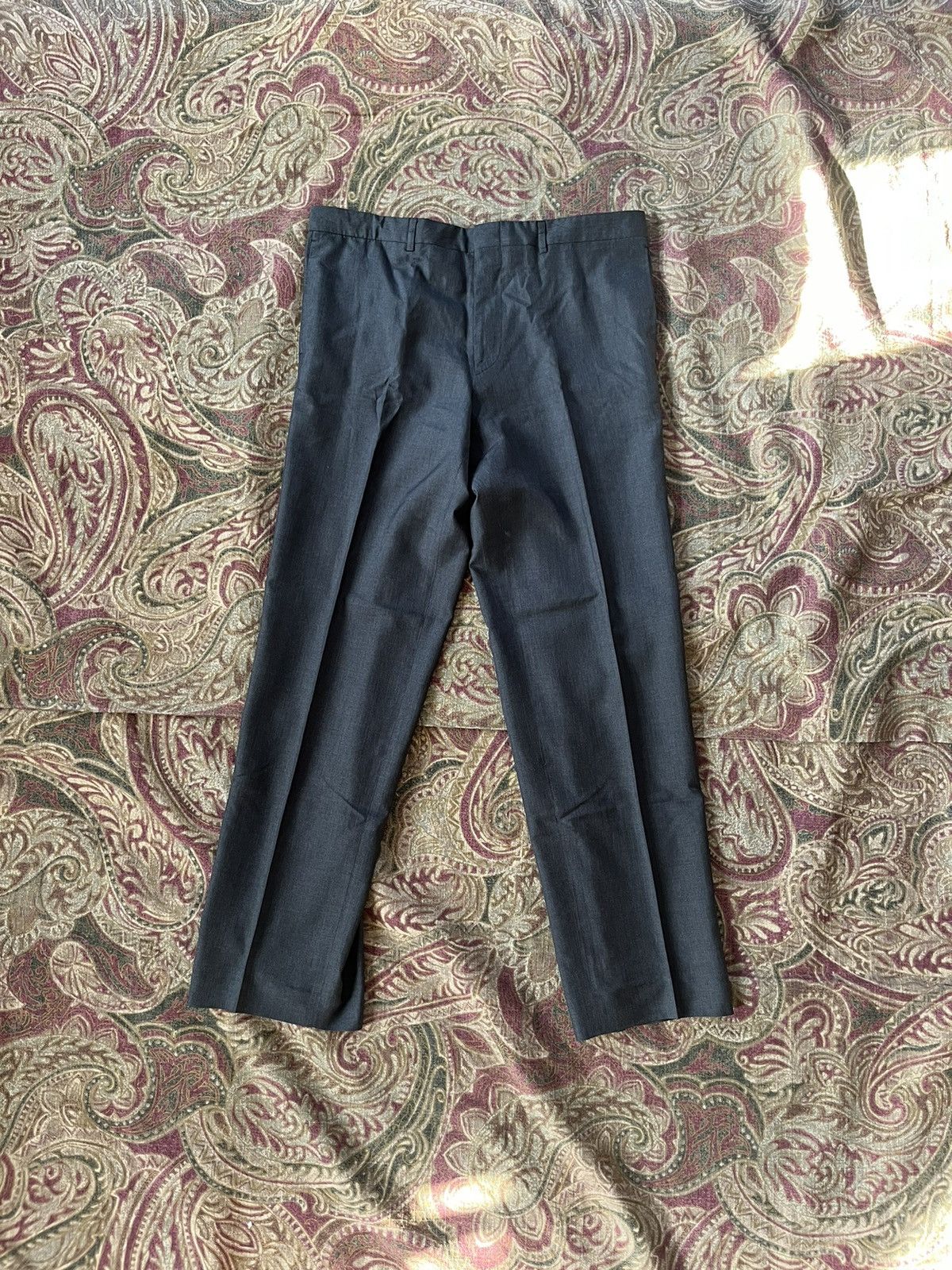 image of Christian Dior Monsieur x Dior Grey Dior 100% Silk Dress Pants, Men's (Size 34)