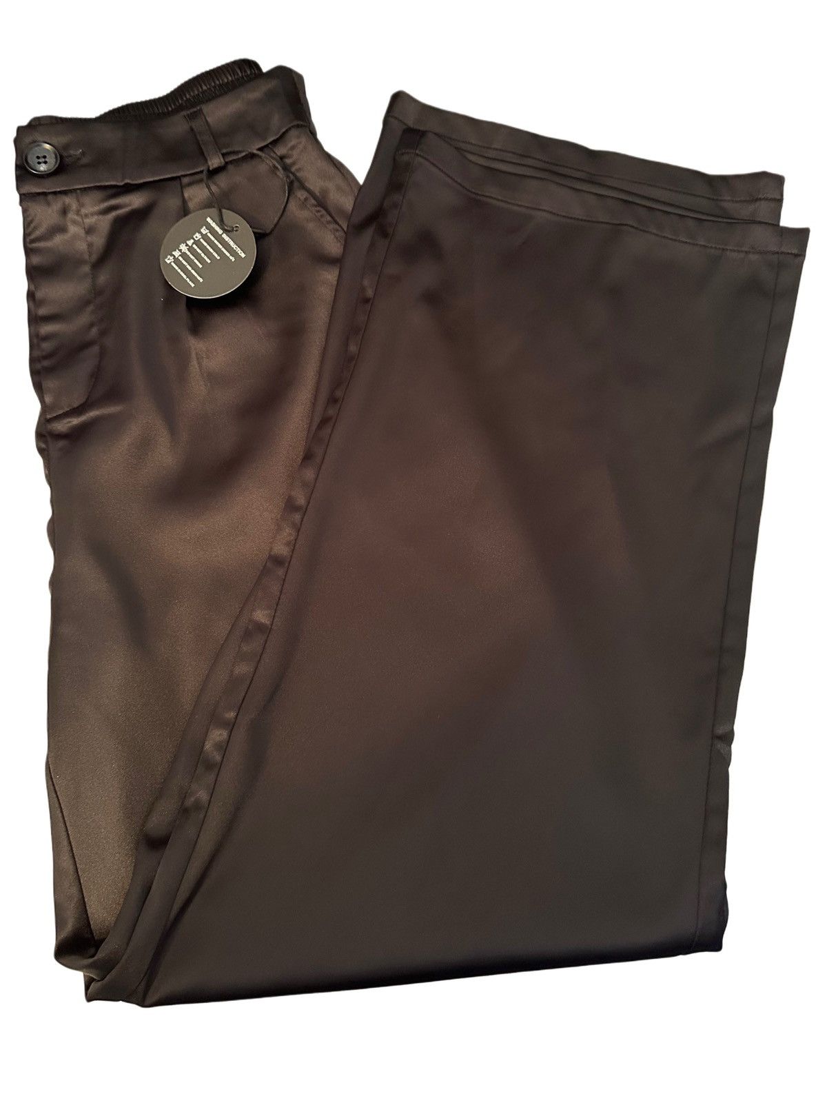 Other Women's Black Satin Wide Leg Dress Party Casual Pants Size 32" / US 10 / IT 46 - 6 Thumbnail