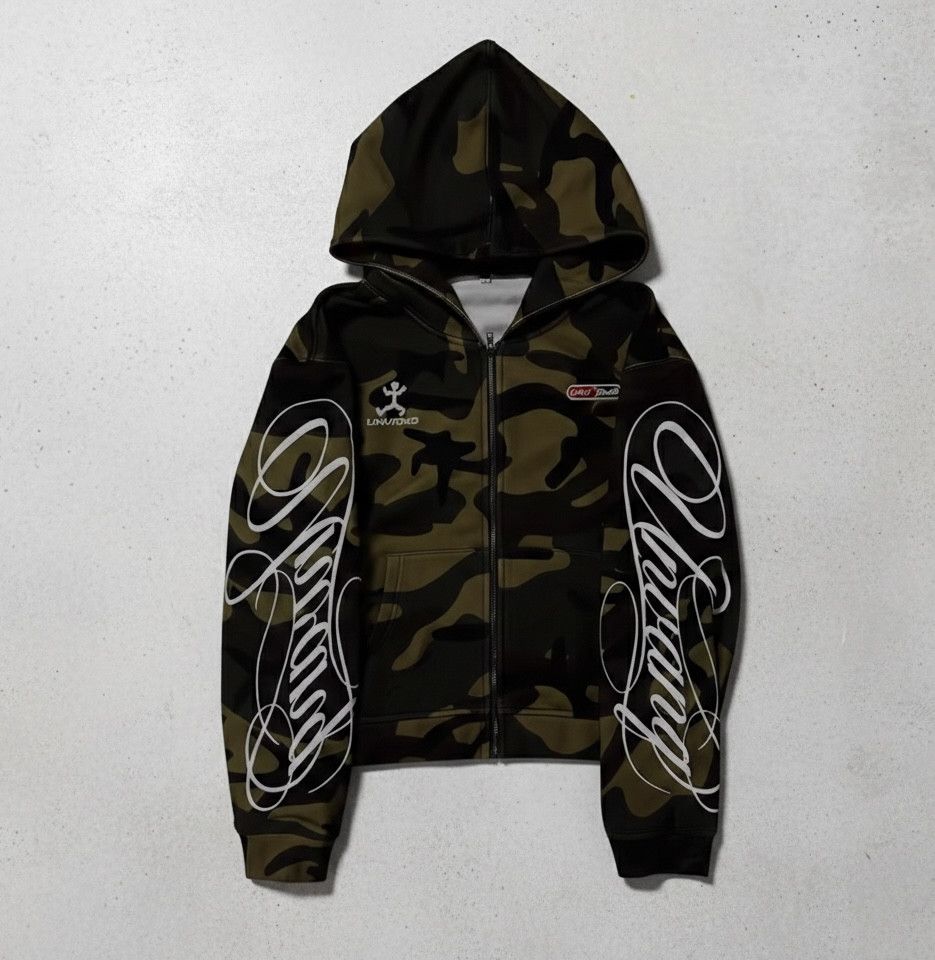 Other Retro Gothic Embroidery Camouflage Ins Style Zipper Hoodie Size US M / EU 48-50 / 2 - 1 Thumbnail