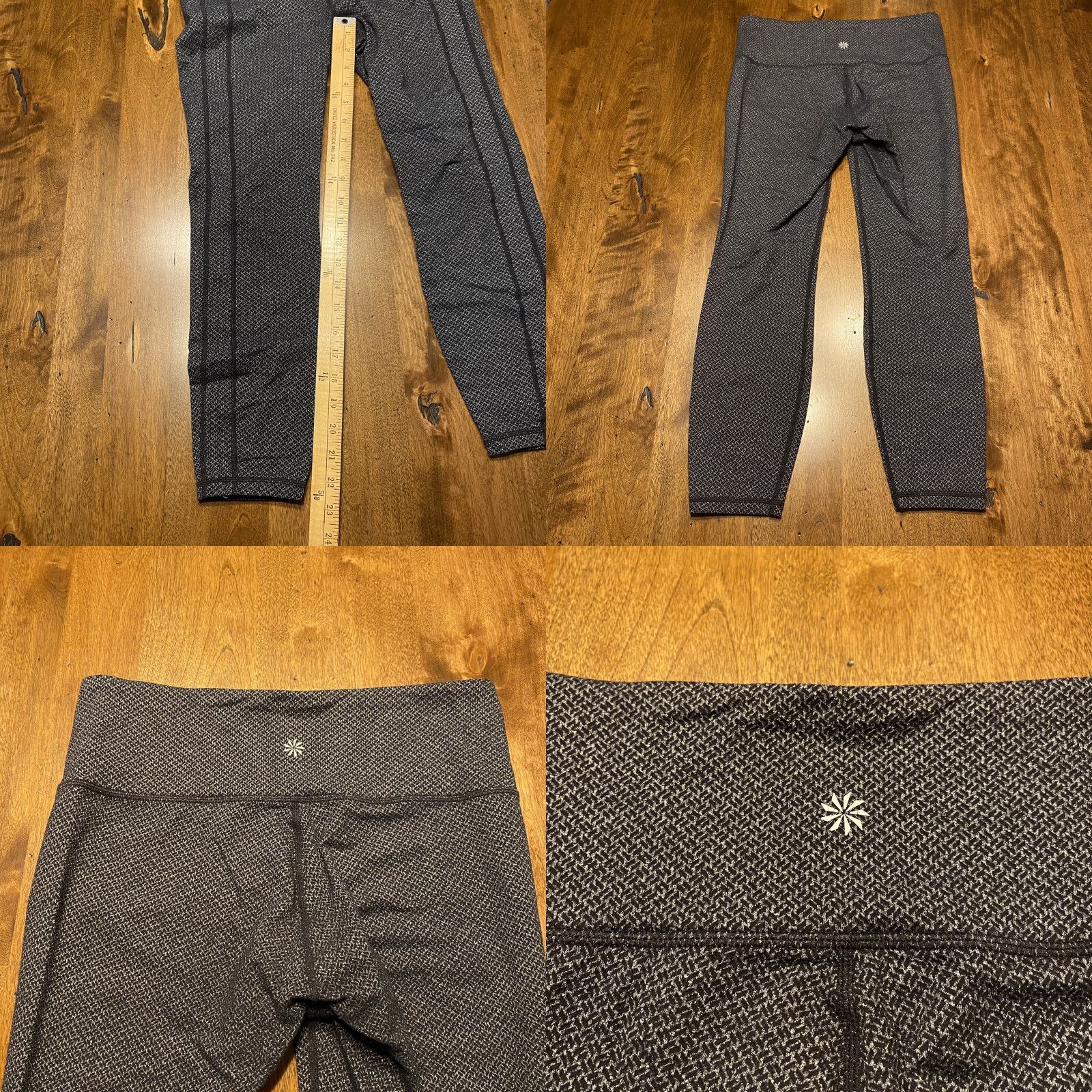 Athleta Athleta Leggings Womens M Gray Black High Waist Cropped Criss Cross Power Up Cross Outdoor Sport Size 32" / US 10 / IT 46 - 8 Thumbnail