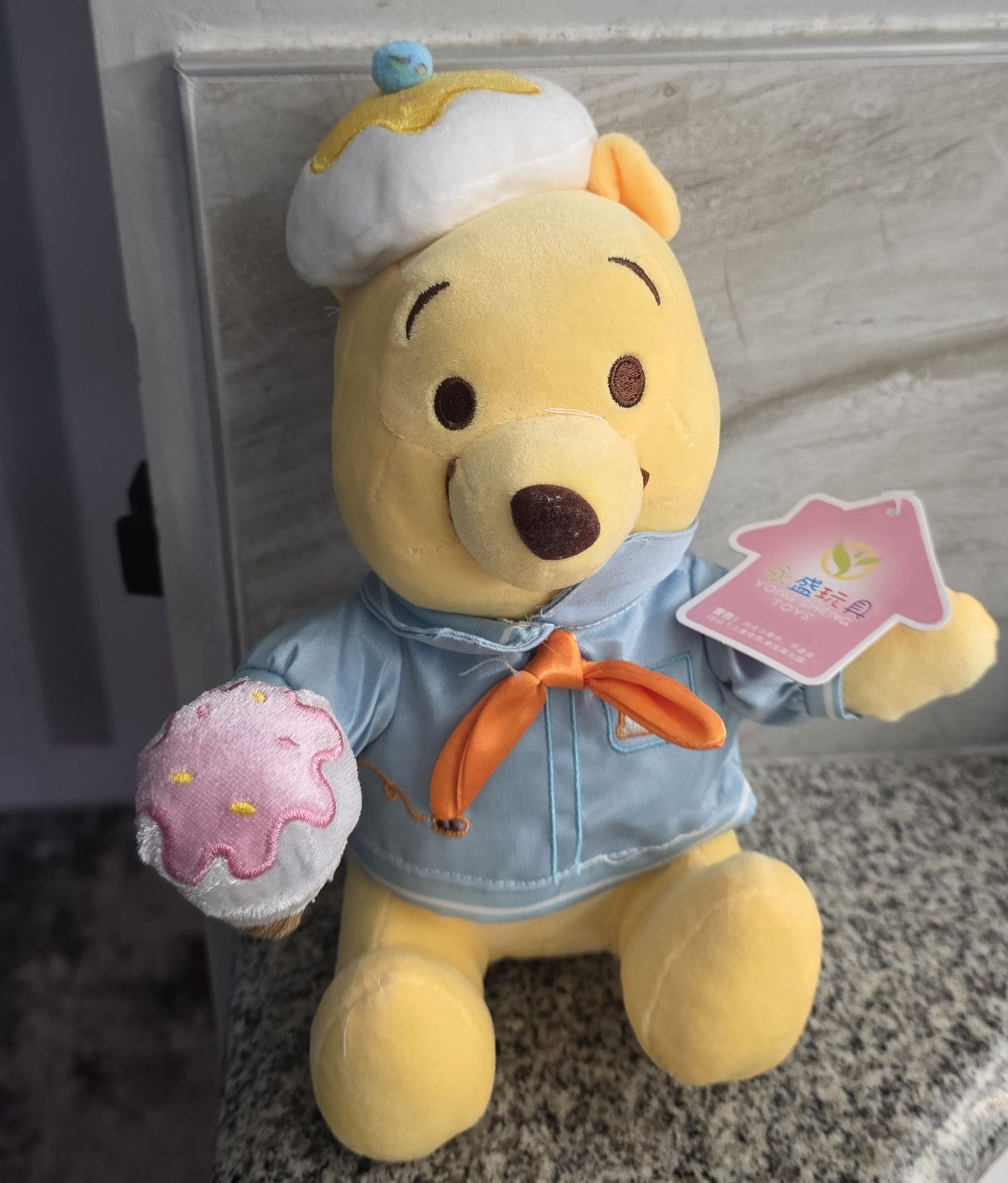 Disney NWT Yong Sheng Toys Winnie The Pooh Ice Cream Plush 10" Size ONE SIZE - 1 Thumbnail