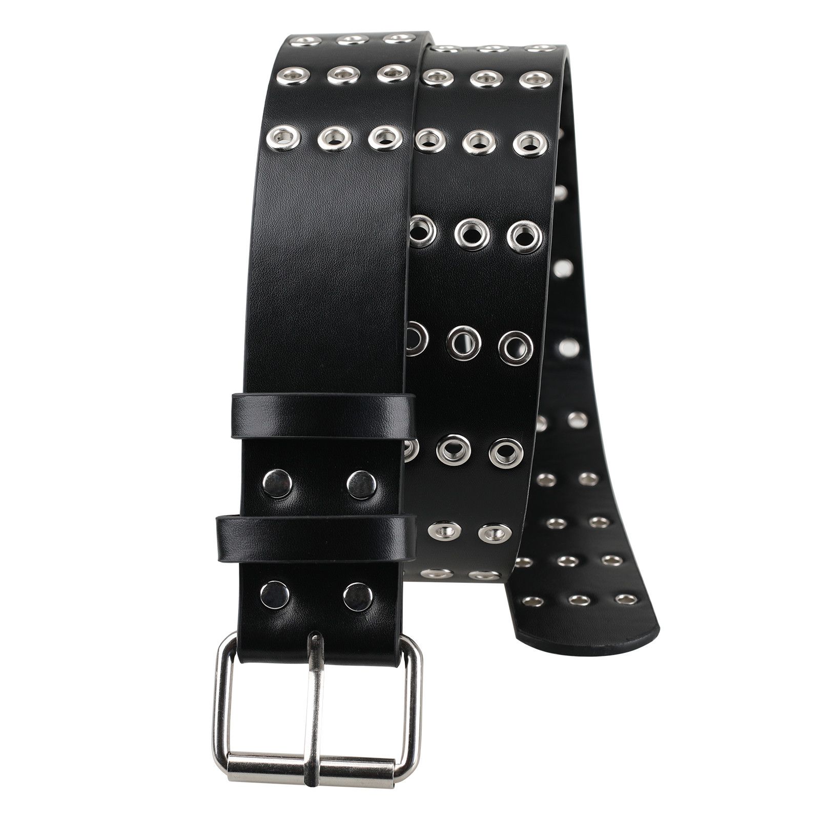 Designer Dark Vintage Belt Riveted Belts Menswear Accessories Size ONE SIZE - 4 Thumbnail