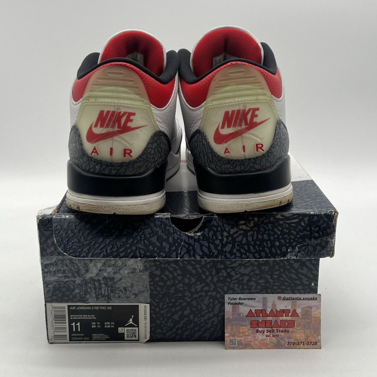 Jordan Brand Air Jordan 3 denim fire red Size US 11 / EU 44 - 3 Thumbnail