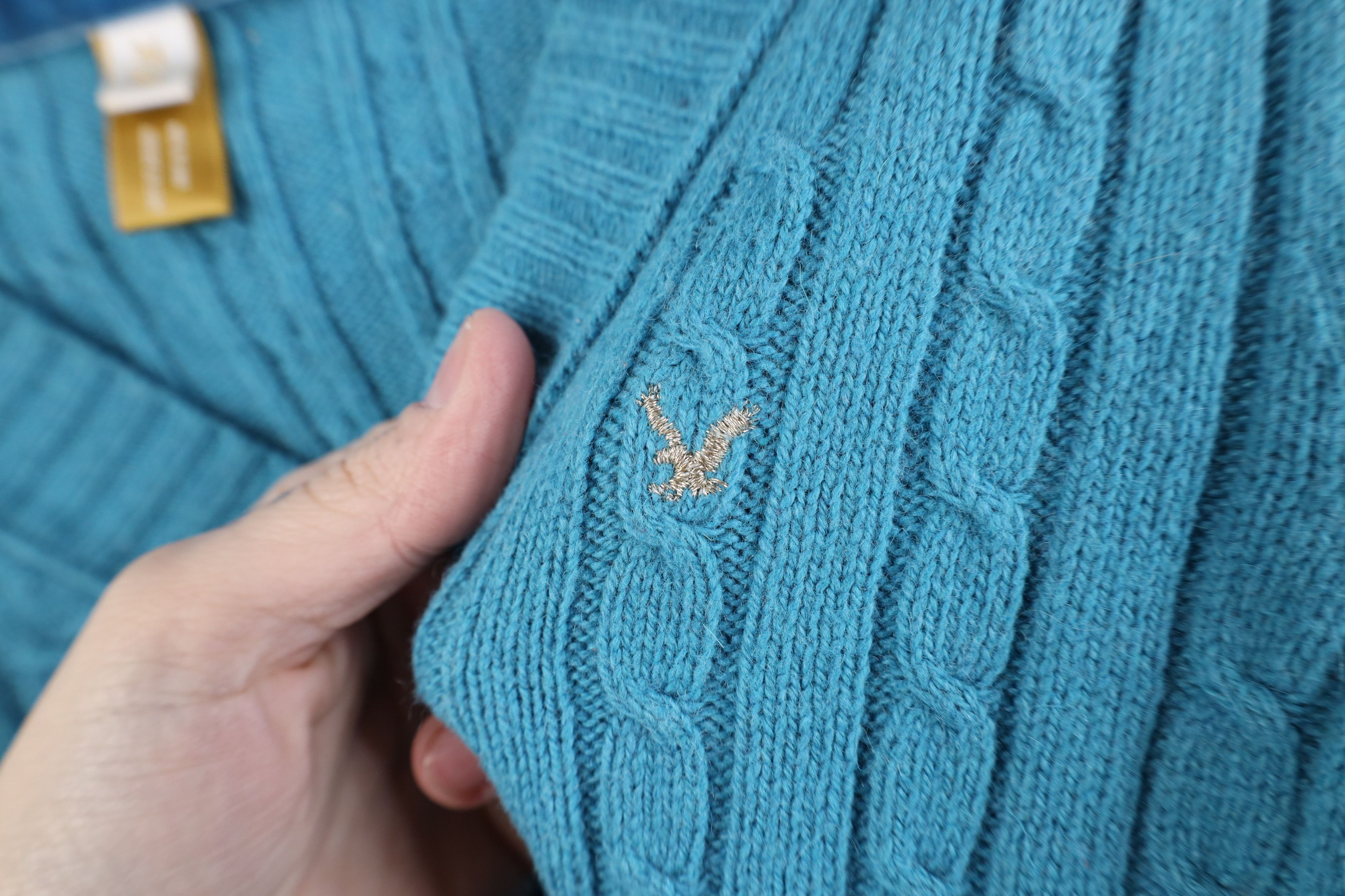 American Eagle Outfitters Vintage 90s Y2K American Eagle Angora Wool Cable Sweater Size M / US 6-8 / IT 42-44 - 4 Thumbnail