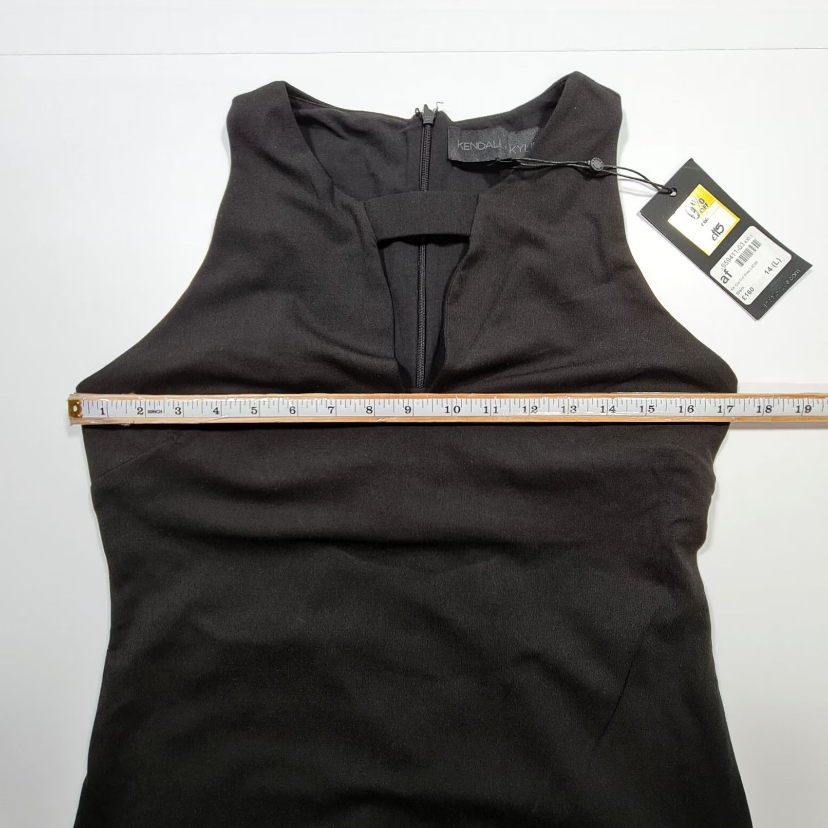 Vintage Kendall & Kylie Dress Womens Black Large Sleeveless Round Neck Knee Length Cut Out Bodycon Size L / US 10 / IT 46 - 5 Thumbnail