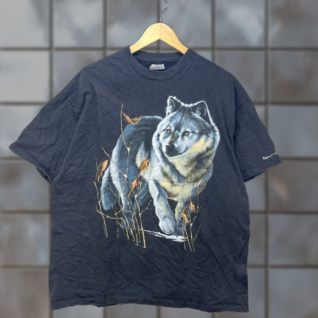 Vintage VINTAGE Wolf Animal Nature Dog Scene T-Shirt XL Men Black 90s Size US XL / EU 56 / 4 - 1 Thumbnail