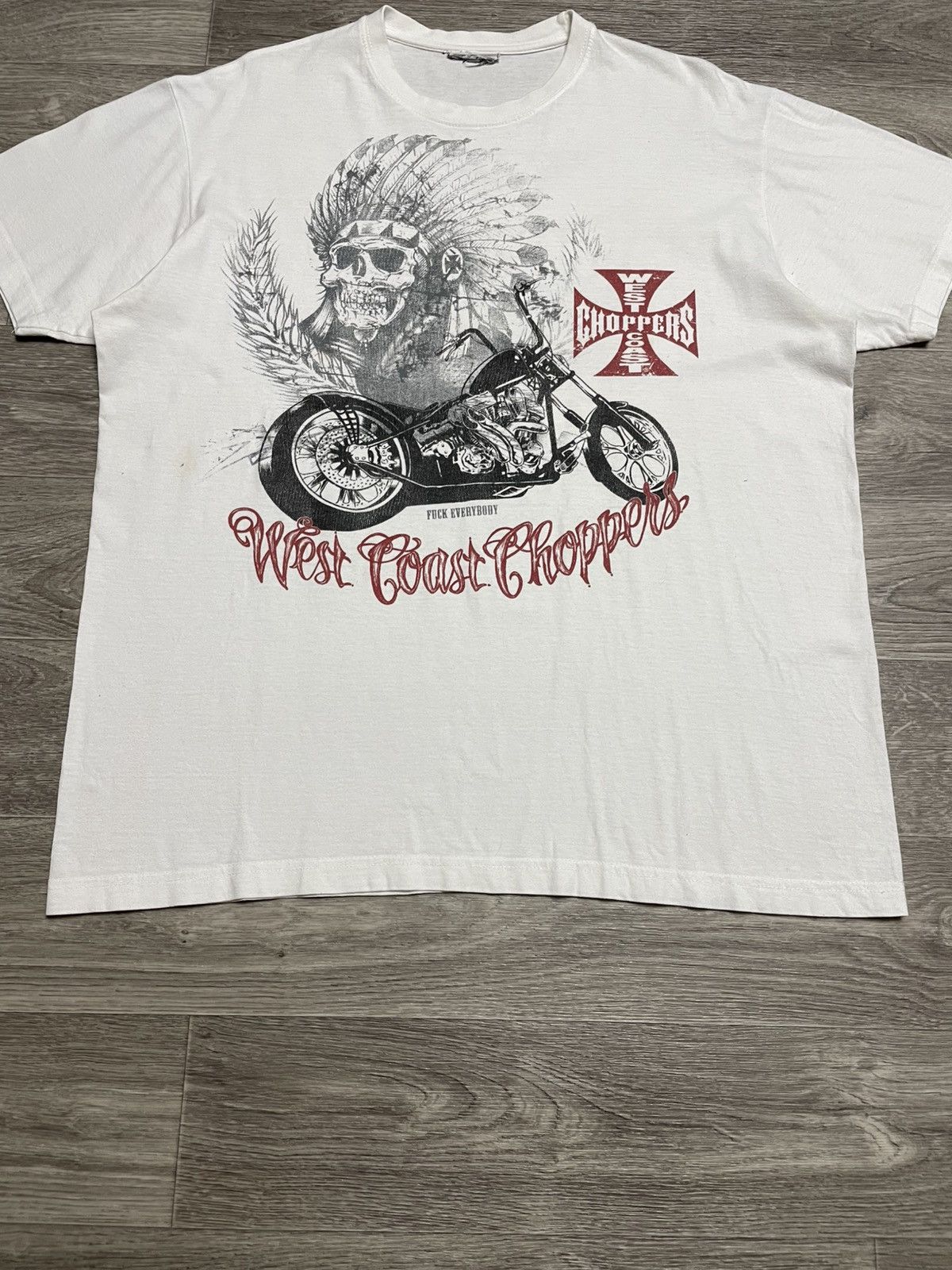 West Coast Choppers Vintage West Coast Choppers Fuck Everybody T-Shirt Size US XL / EU 56 / 4 - 4 Thumbnail