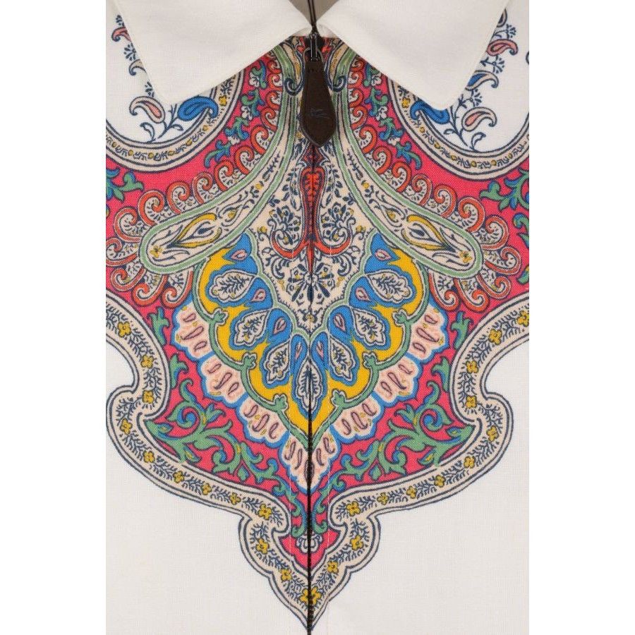 Etro ETRO Full Zip White Linen Paisley Jacket New & Authentic (Me Size US M / EU 48-50 / 2 - 3 Thumbnail