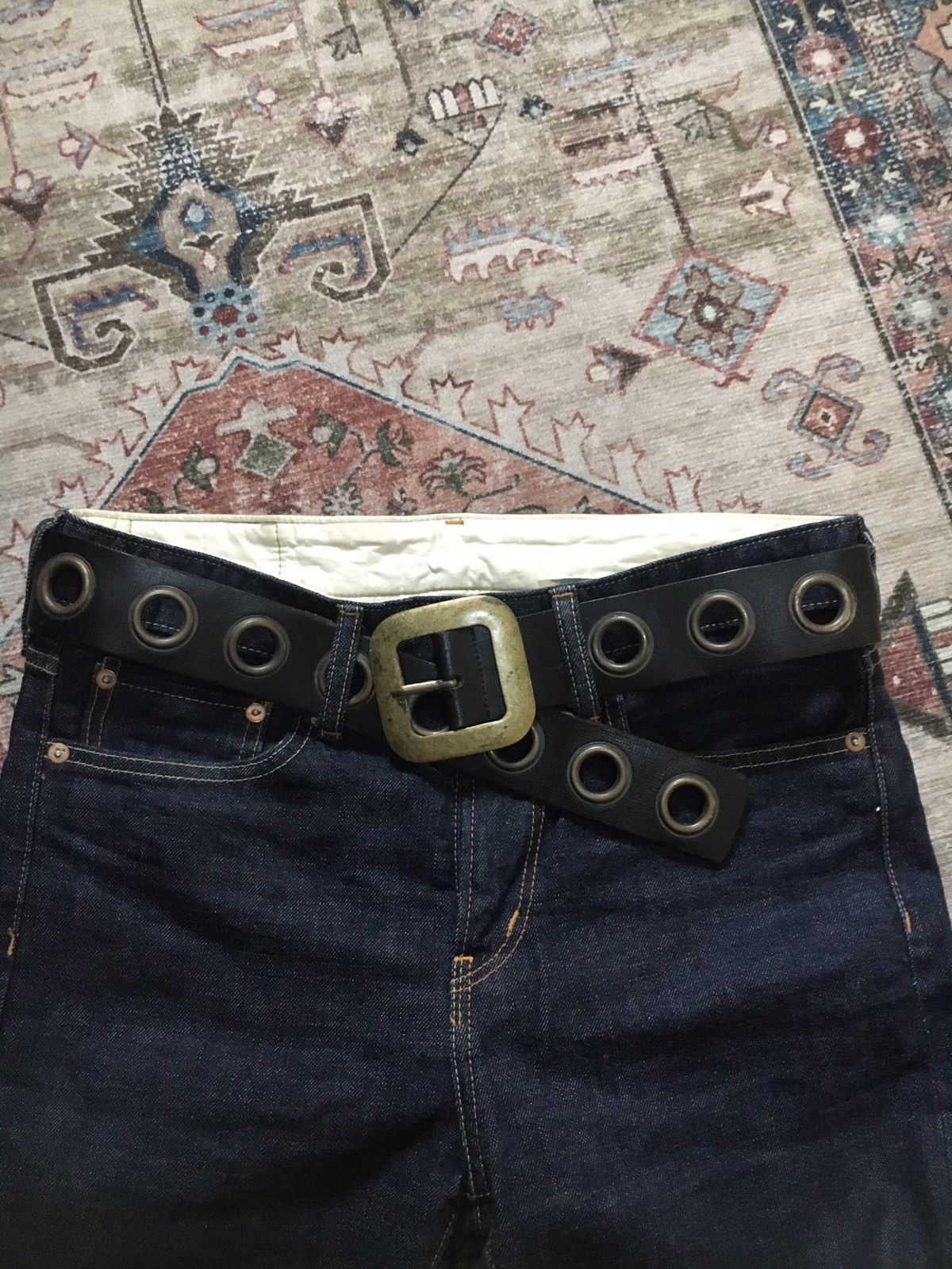 If Six Was Nine Black Leather Ringger Belt Size ONE SIZE - 3 Thumbnail