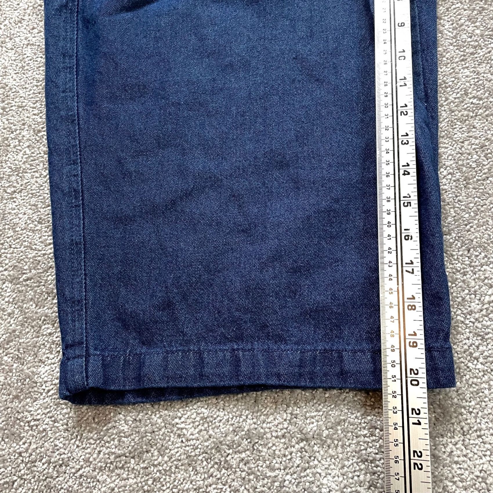 Vintage Woman Within Jeans Pants Womens Plus 28W Dark Wash Wide Leg Denim Cropped 40x20 Blue 100% Cotton Zip Adult Womens Size 27" / US 4 / IT 40 - 3 Thumbnail