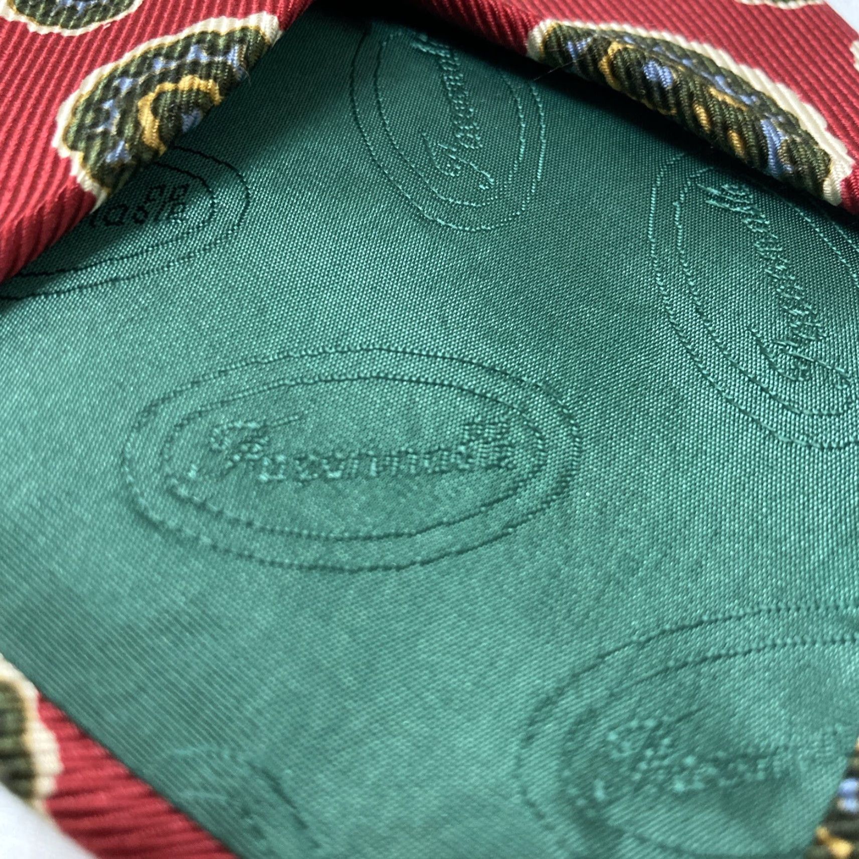 Faconnable FACONNABLE Men 100% Silk Necktie FRANCE Designer Amoeba Paisley Tie Classic Red Long (More Than 60") Handmade N/A Womens/Men Size ONE SIZE - 5 Thumbnail