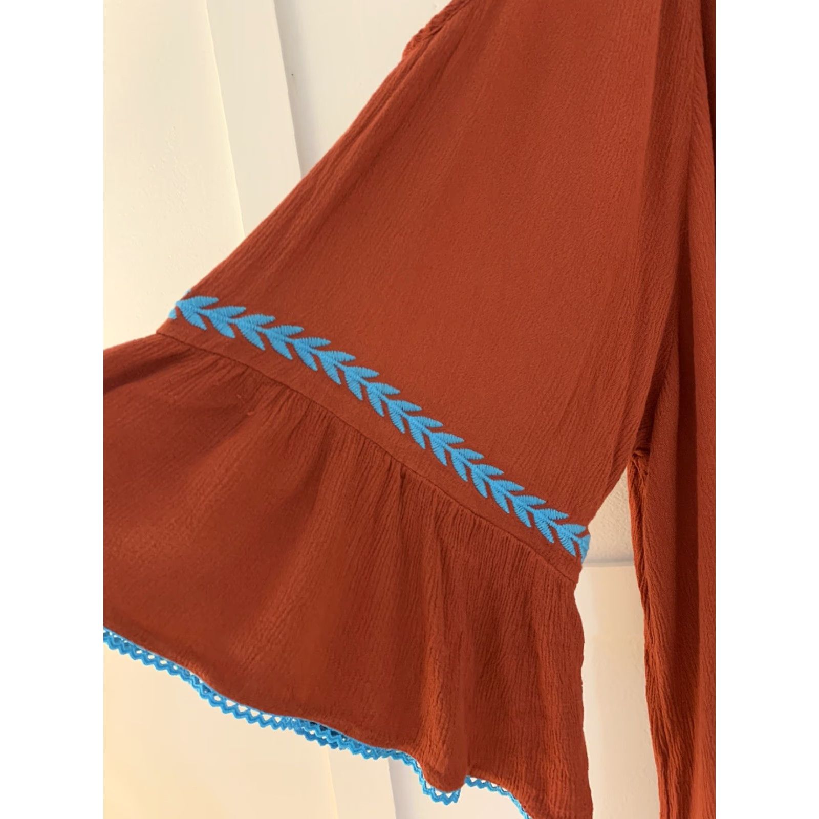 Vintage VINTAGE Women Umgee Tunic Dress Top Small Cold Shoulder Boho Orange UMGEE Blouse Shirt Mens? Size S / US 4 / IT 40 - 2 Thumbnail