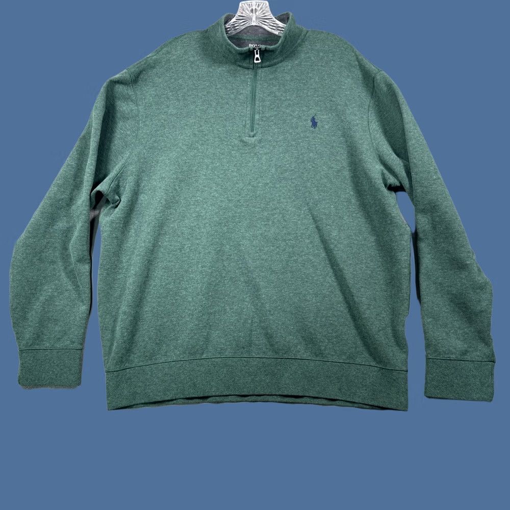 Polo Ralph Lauren Polo Ralph Lauren Sweater Mens XL Green Pullover Quarter Zip Luxury Jersey Size US XL / EU 56 / 4 - 1 Thumbnail