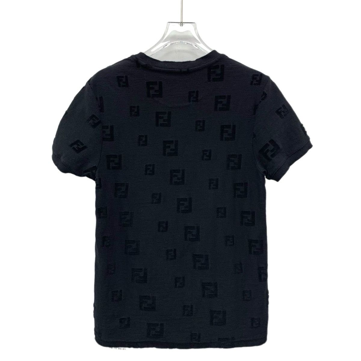 Fendi Fendi Black Classic Flocked Short Sleeve T-shirt K26WX Size XS / US 0-2 / IT 36-38 - 2 Thumbnail