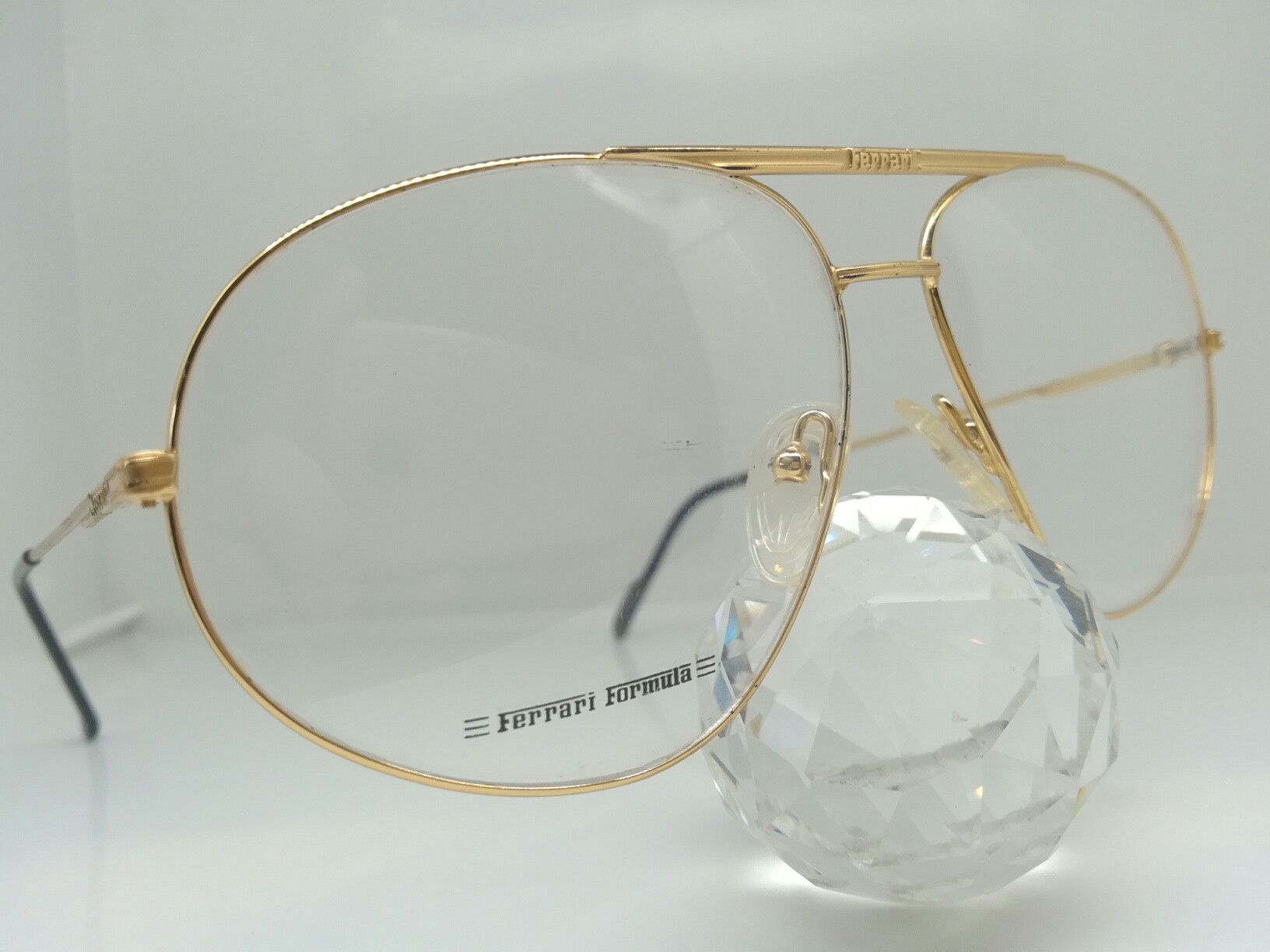 Ferrari Vintage Ferrari F42 Gold Eyeglasses Frame Italy NOS Size ONE SIZE - 8 Thumbnail