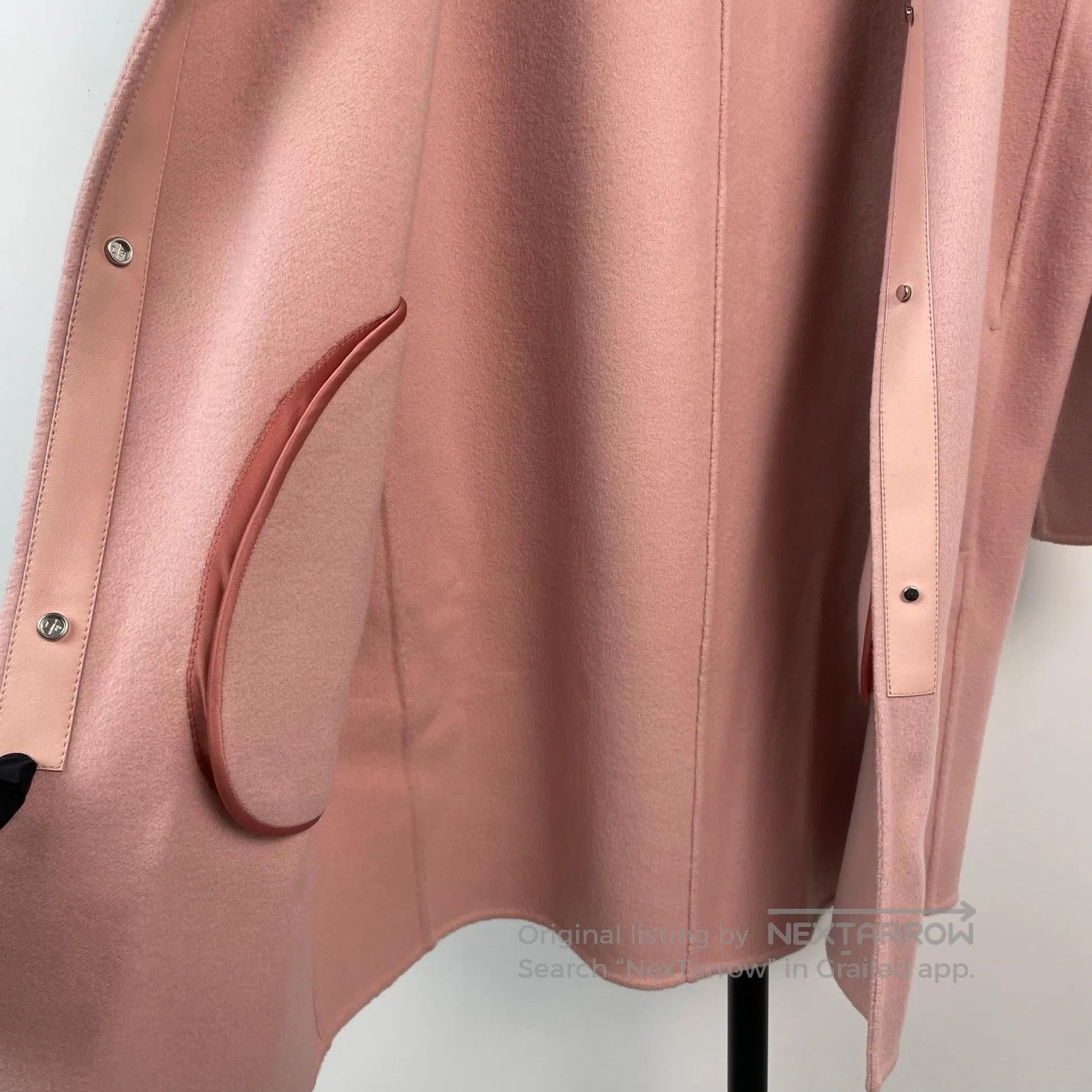 Loro Piana LORO PIANA Light Pink Baby Cashmere Volcano Collar Coat| Size S / US 4 / IT 40 - 5 Thumbnail