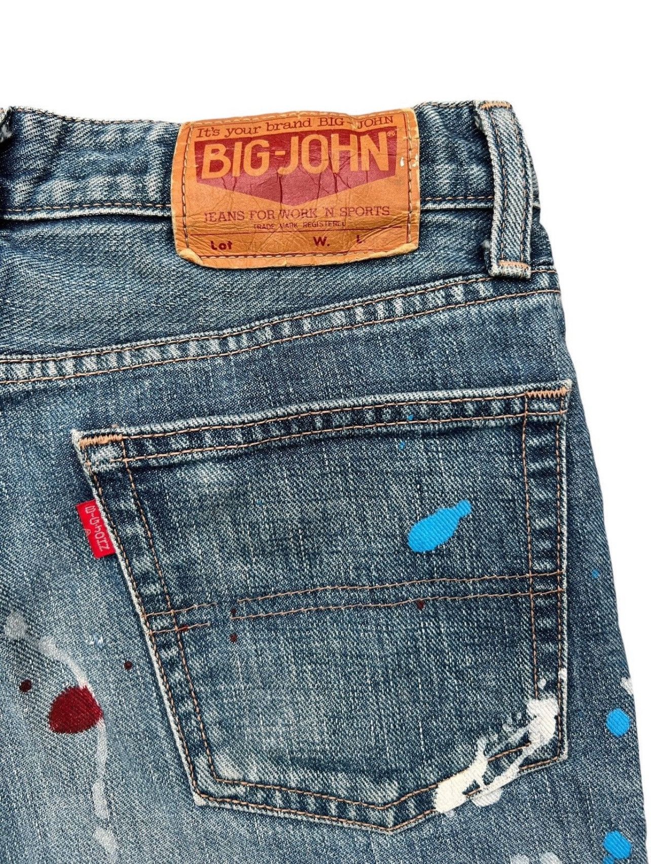 Big John Vintage Wrangler Paint Splatter Straight Denim Jeans 30x34 Size US 30 / EU 46 - 8 Thumbnail