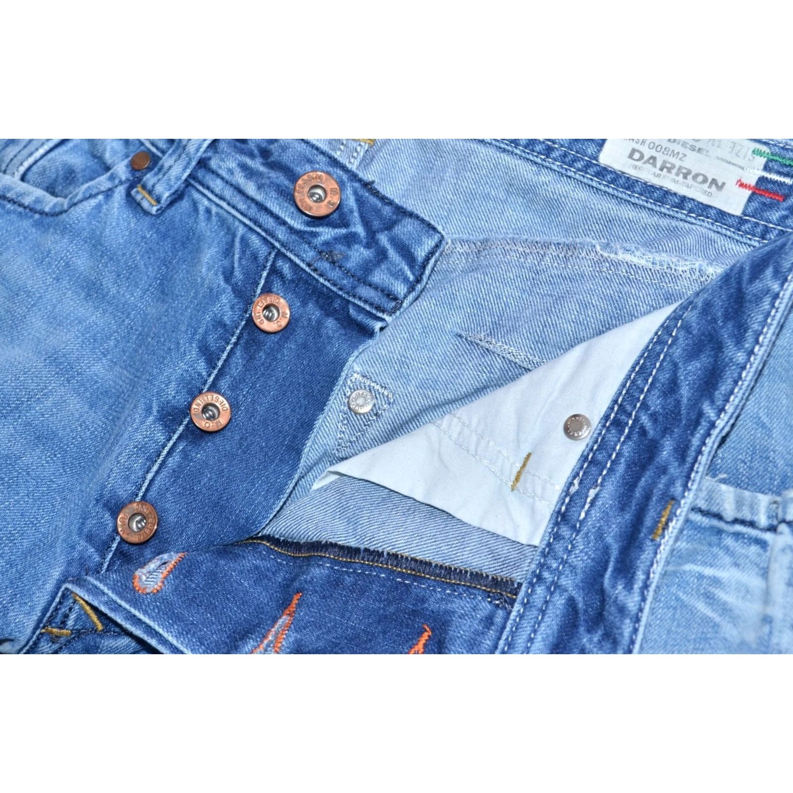 Diesel DIESEL Darron Jeans Blue Regular Slim Tapered Size W33 L32 Wash 008MZ Mens Jeans Size US 33 - 6 Thumbnail