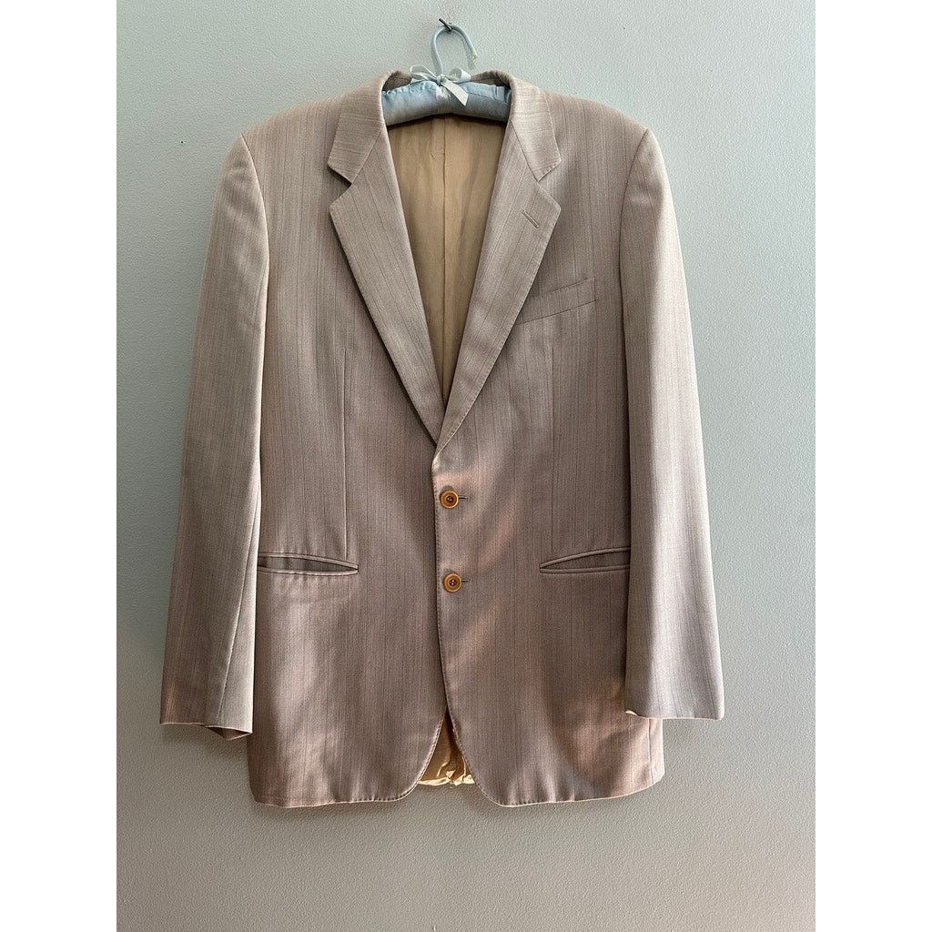 Ermenegildo Zegna Ermenegildo Zegna tan wool and silk two button blazer Size 40R - 2 Thumbnail