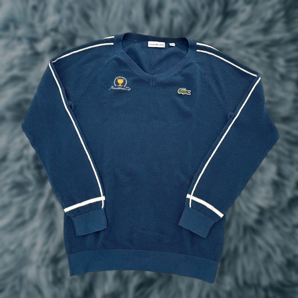 Lacoste VINTAGE Lacoste Sweater Men 40 Blue Golf Preppy Pullover Long Sleeve Cotton Mens Size US L / EU 52-54 / 3 - 1 Thumbnail