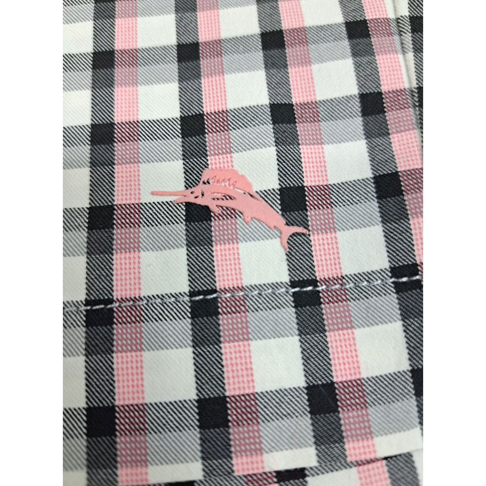 Tommy Bahama Tommy Bahama Casual Shorts Mens Size 38 Plaid Pink/Black/White Quick Dry Moisture Wicking Pockets Golf Travel Athletic Front Flat Front Size US 38 / EU 54 - 4 Thumbnail