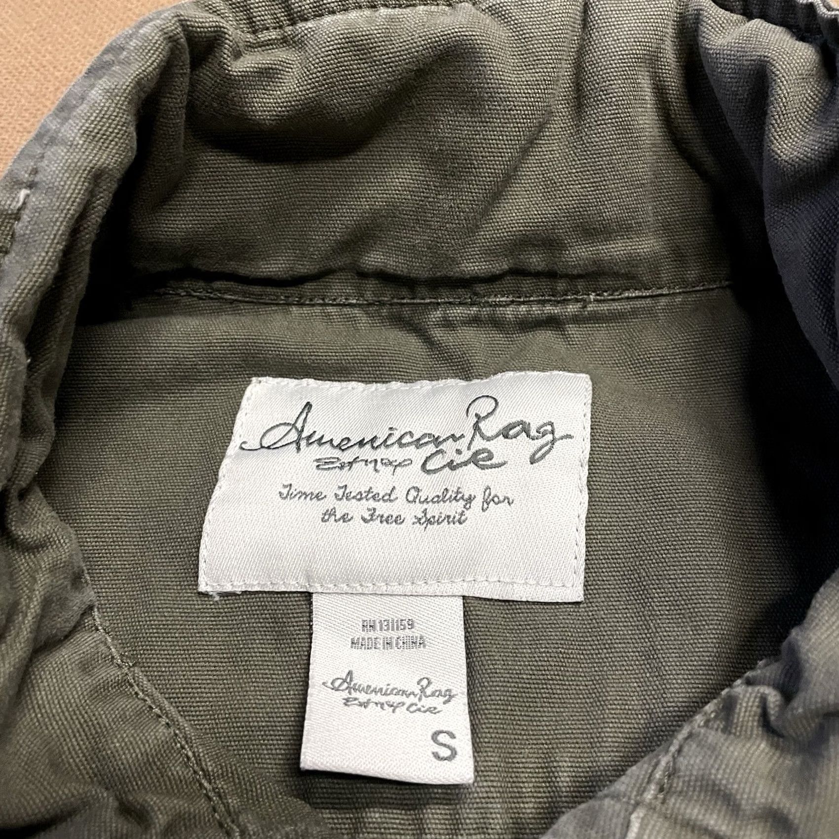 Vintage American Rag Cie Jacket Womens Small Army Green Full Zip Hoodie Pockets Ladies Size S / US 4 / IT 40 - 4 Thumbnail