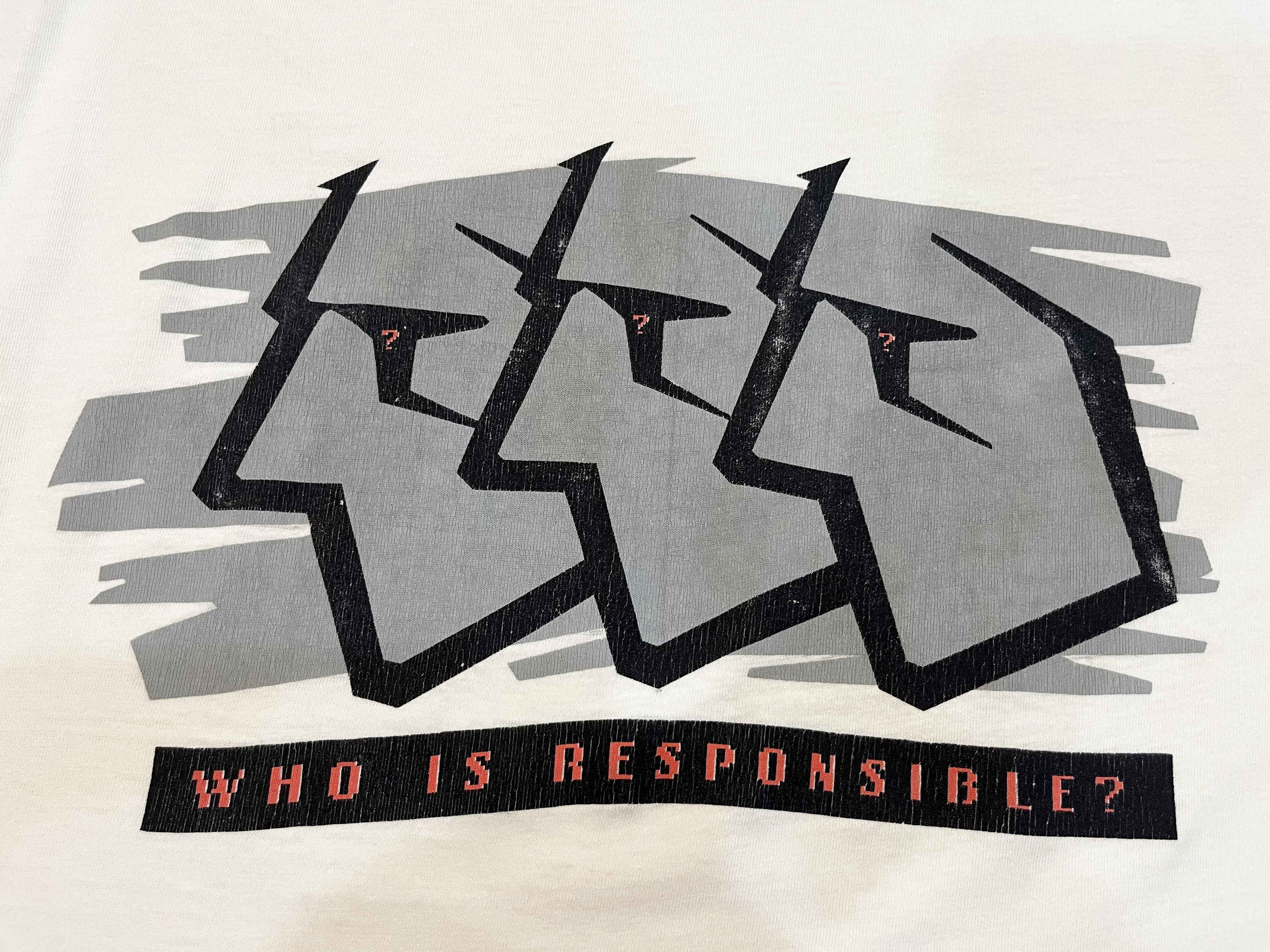 Hanes × Vintage Vintage Hanes Museum of Tolerance Who is Responsible T-Shirt Size US XL / EU 56 / 4 - 2 Thumbnail