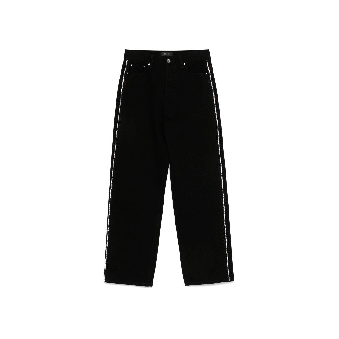 Amiri o1orln1025 Crystal Stripe Jeans in Black Size 26" / US 2 / IT 38 - 1 Thumbnail
