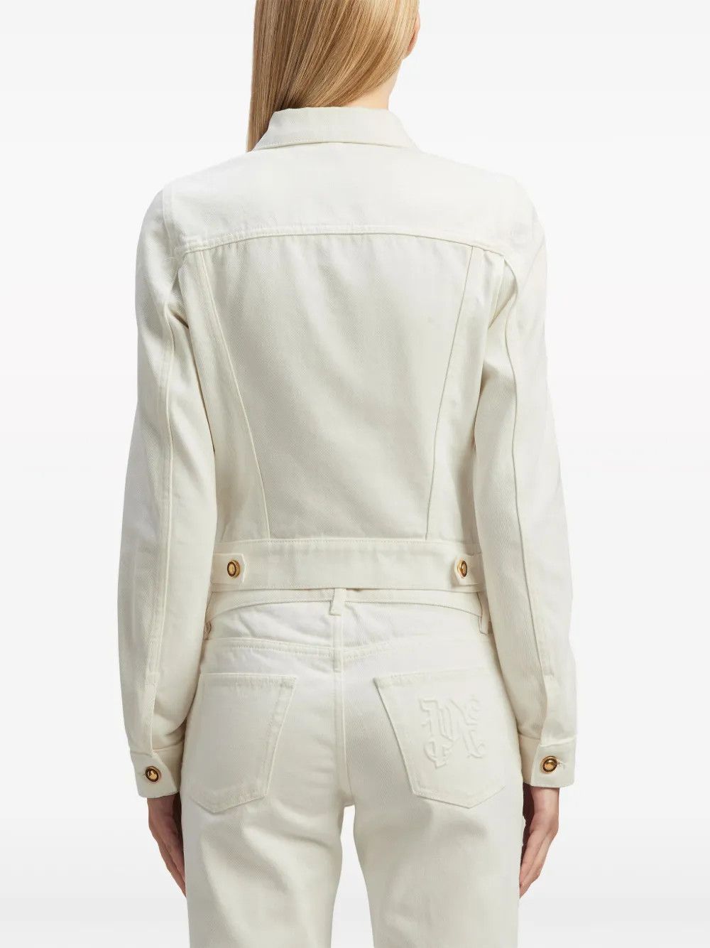 Palm Angels o1y1125 Denim Jacket in White Size S / US 4 / IT 40 - 4 Thumbnail