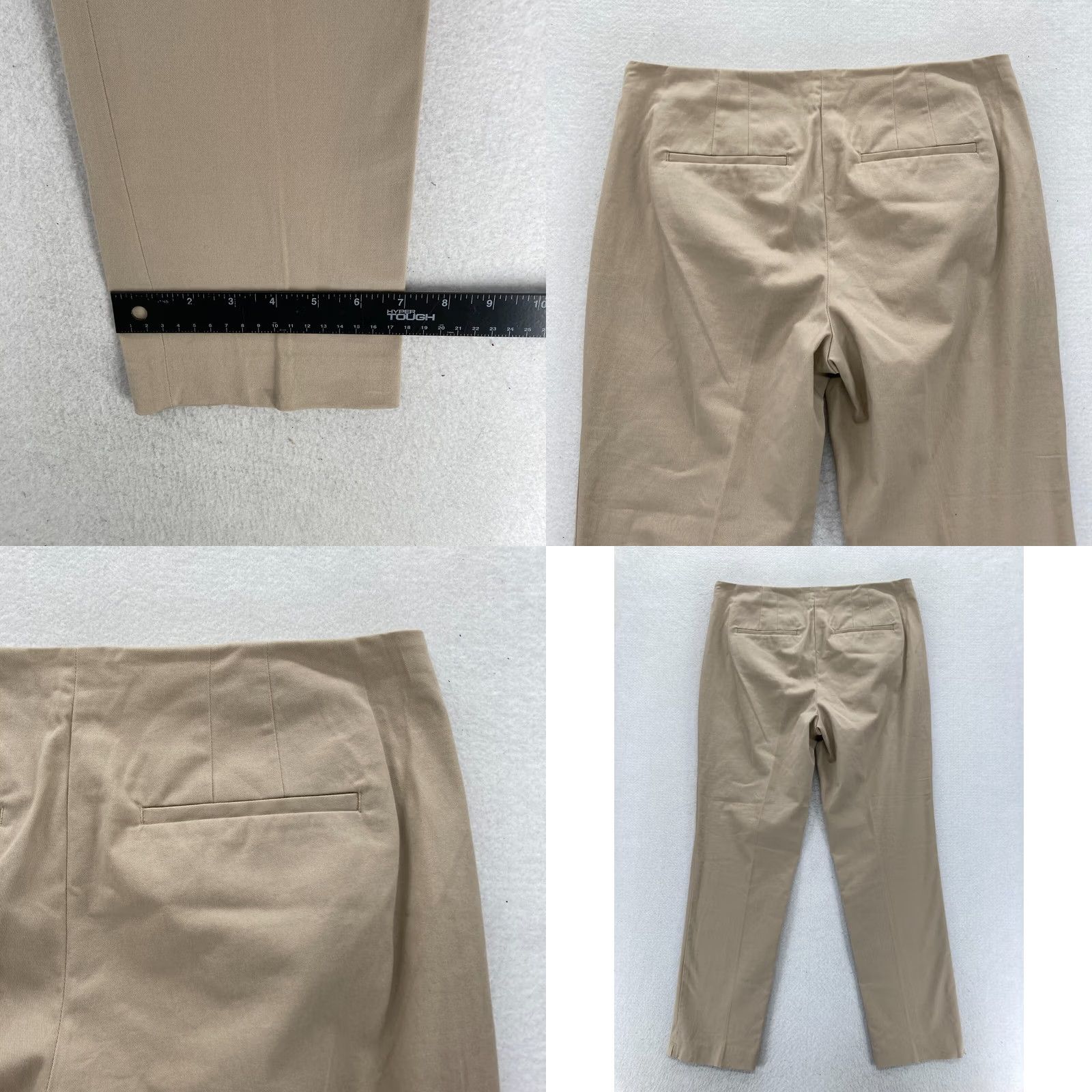 J. Jill J. Jill Ankle Pants Women's 8 Khaki Beige Stretch Fabric Side Zip Chino Low Rise Size 30" / US 8 / IT 44 - 9 Thumbnail