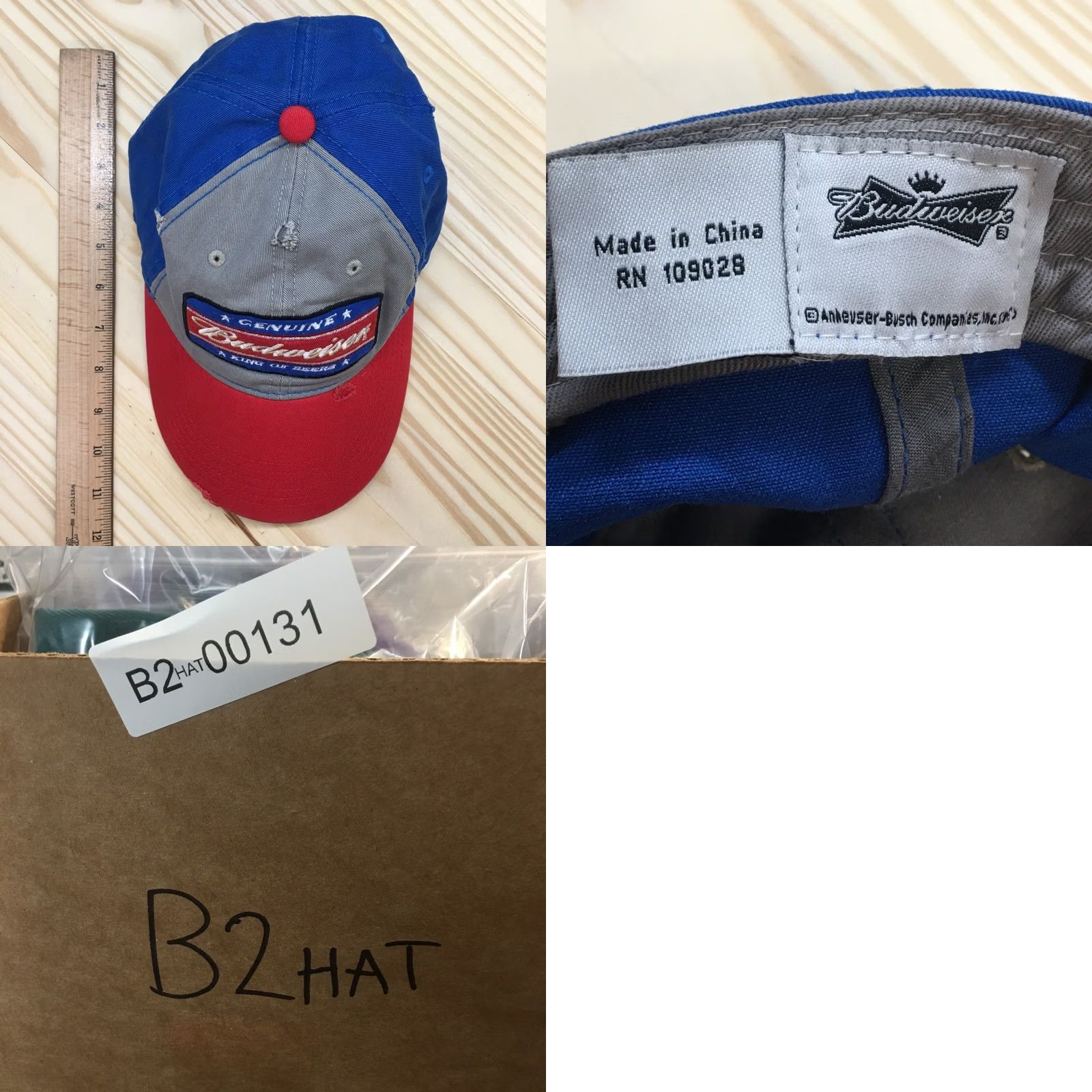 Budweiser Budweiser King Of Beers Baseball Cap Mens Blue Gray One Size Embroidered Logo Size ONE SIZE - 8 Thumbnail