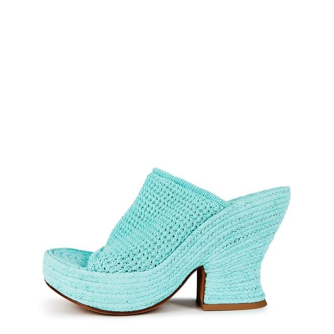 Bottega Veneta Bottega Veneta Wedge High Heel Mules in Blue Size US 6.5 / IT 36.5 - 2 Thumbnail