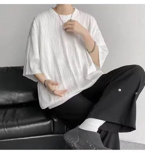 Japanese Brand Himejima x Ema 💎 Korean Wave Pleated Relaxed Tee T-shirt Size US M / EU 48-50 / 2 - 8 Thumbnail