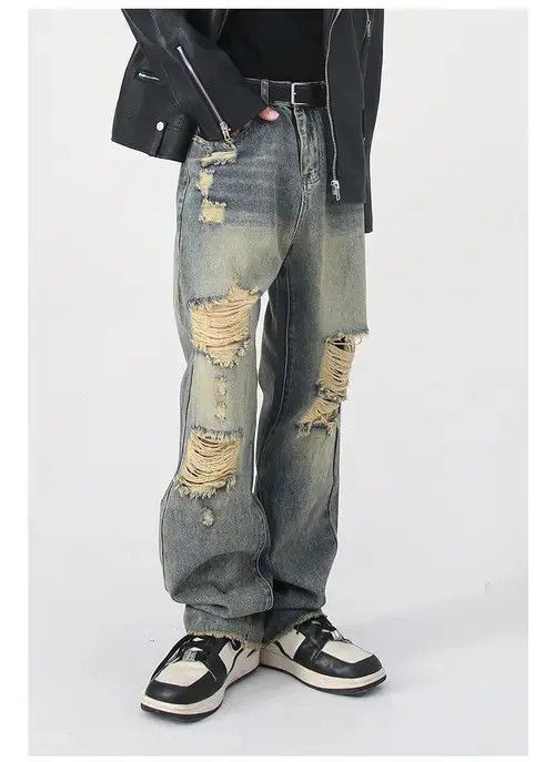 VIBE Vintage distressed washed high street loose ripped jeans Size US 32 / EU 48 - 4 Thumbnail