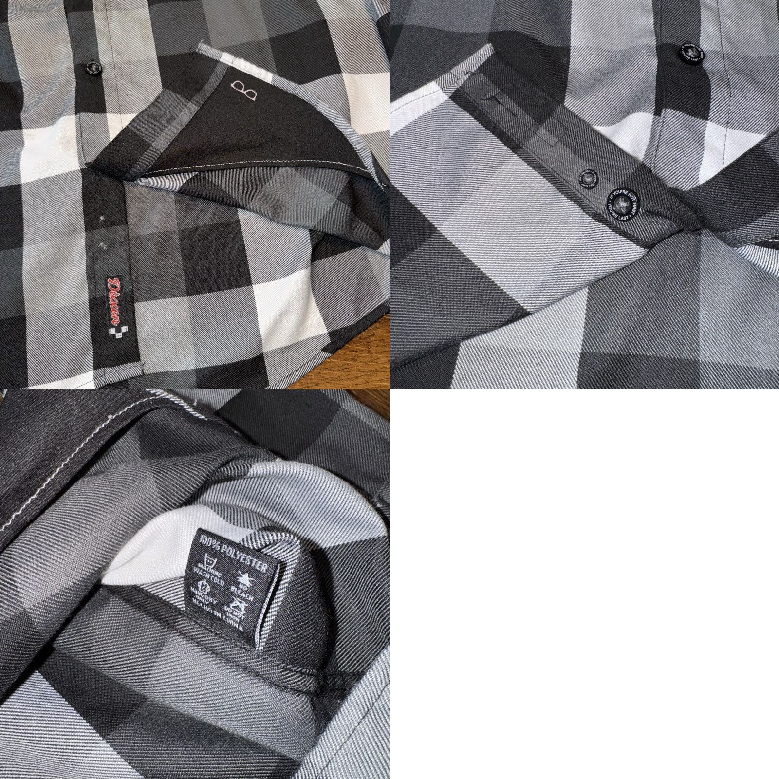 Vintage Dixxon Flannel Finish Line Button Down Shirt Mens Large Plaid Black White Button-Up Casual Travel Long Sleeve Size US L / EU 52-54 / 3 - 8 Thumbnail