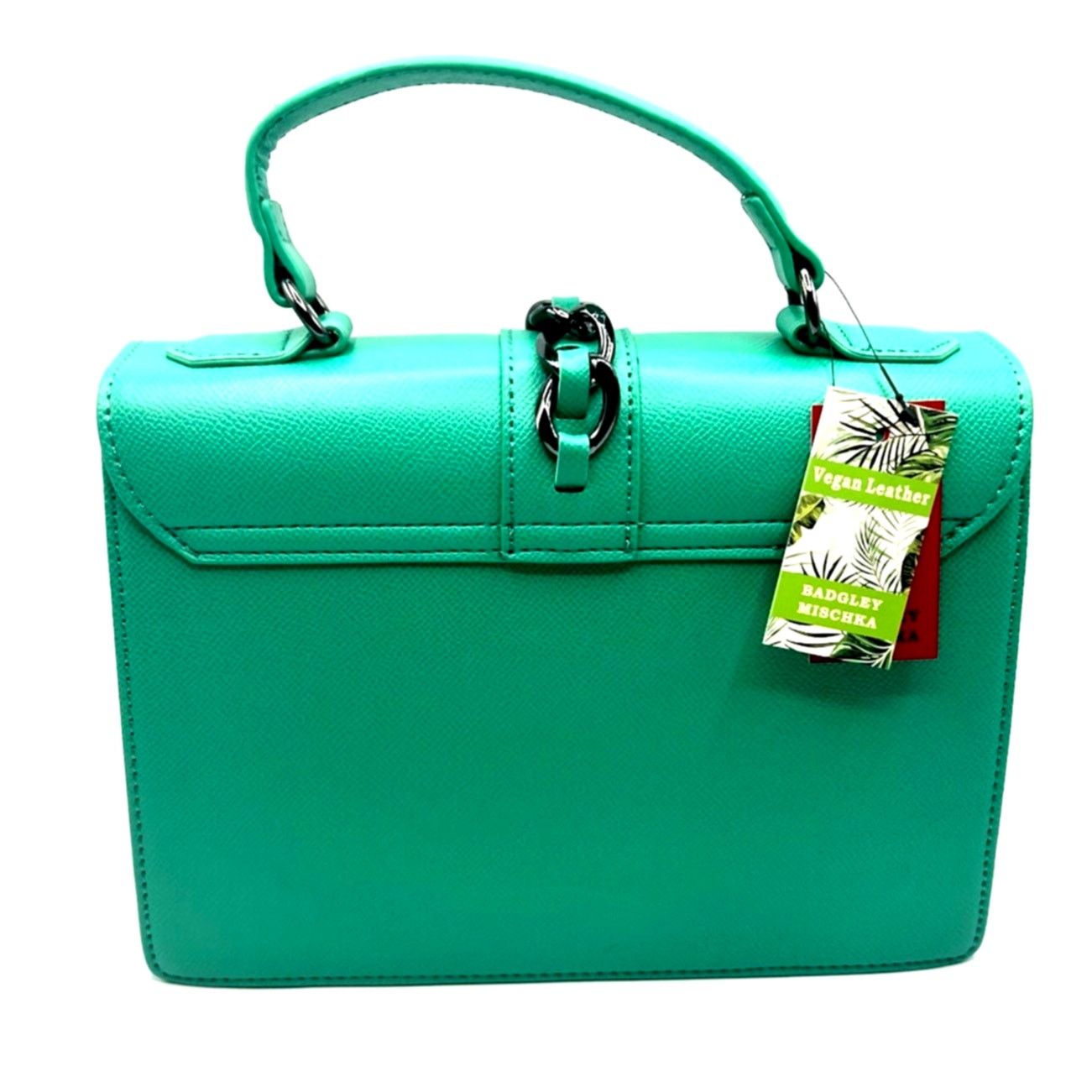 Badgley Mischka Badgley Mischka Satchel Top Handle Studded Bag Chain Teal Size ONE SIZE - 3 Thumbnail
