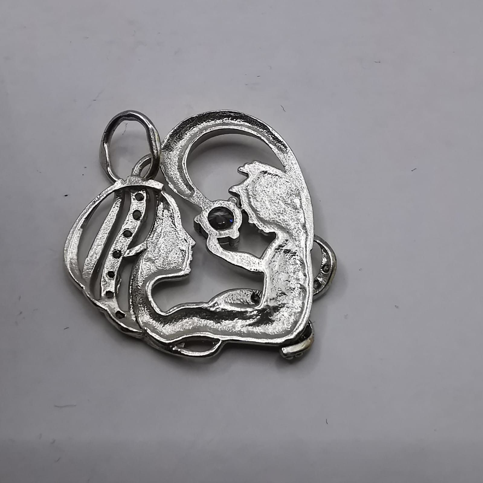 Sterling Silver Vintage Pendant 925 Sterling Silver Jewelry, Zircon 3,70g Size ONE SIZE - 3 Thumbnail