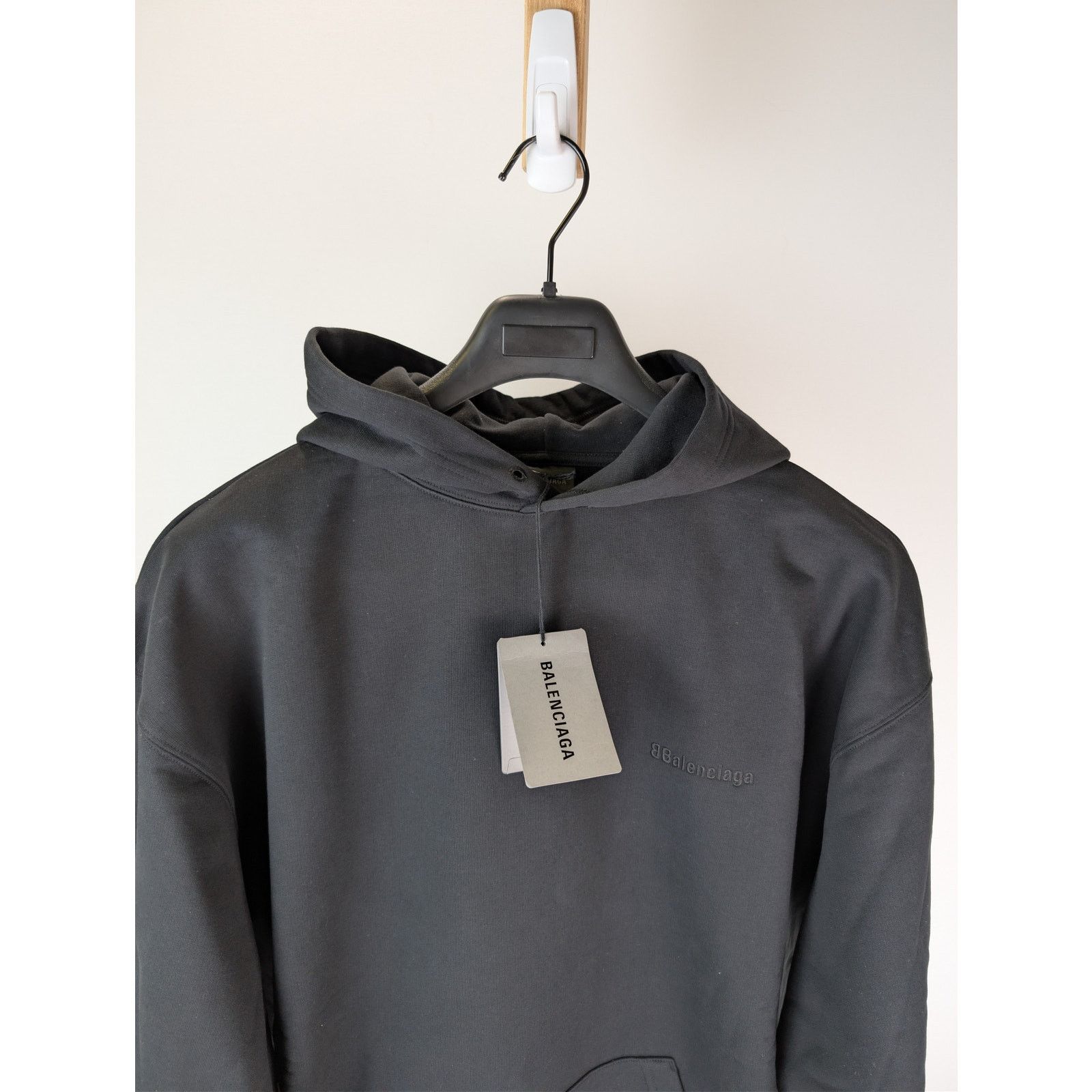 Balenciaga o1rshd1 BB Corp Molleton Bouclette Medium Fit Hoodie Black Size US L / EU 52-54 / 3 - 7 Thumbnail