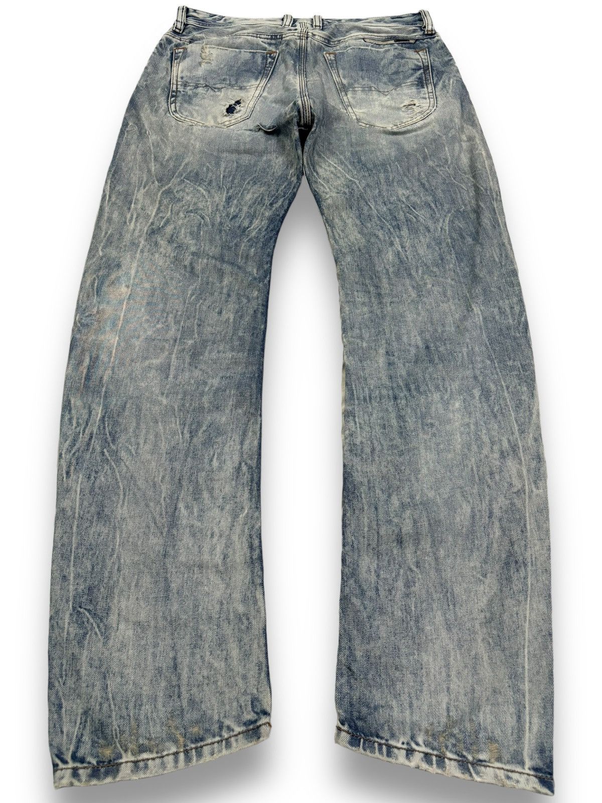 Diesel Diesel Industry Acid Wash Patched Distressed Curved Jeans Size US 31 - 2 Thumbnail