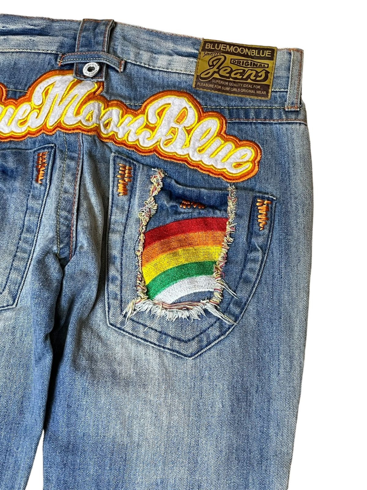 Le Grande Bleu (L.G.B.) JAPANESE BMB BLUE MOON BLUE SURFGIRL RAINBOW JEANS/DENIM Size US 32 / EU 48 - 7 Thumbnail