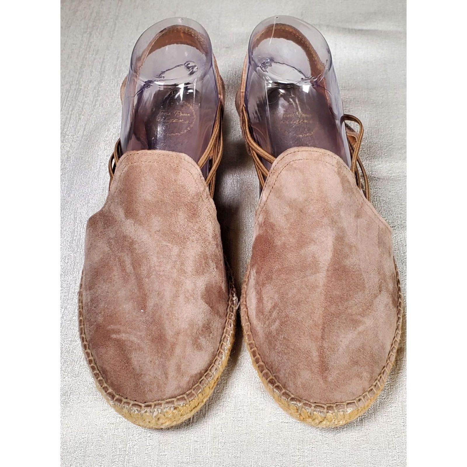 Vintage Toni Pons NURIA Espadrilles Taupe Suede Low Wedge Elastic Straps Women's US 11.5 EU 42 Shoes Size US 12 / IT 42 - 5 Thumbnail