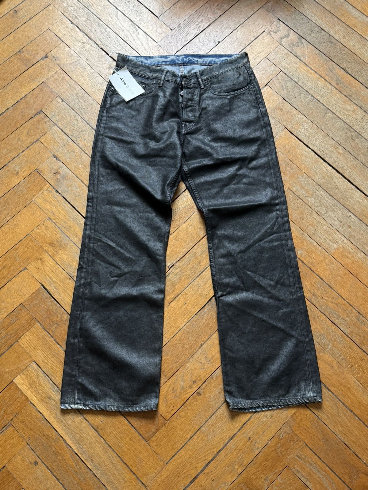 Acne Studios NWT - 2010M Charcoal leather Size US 31 - 1 Thumbnail