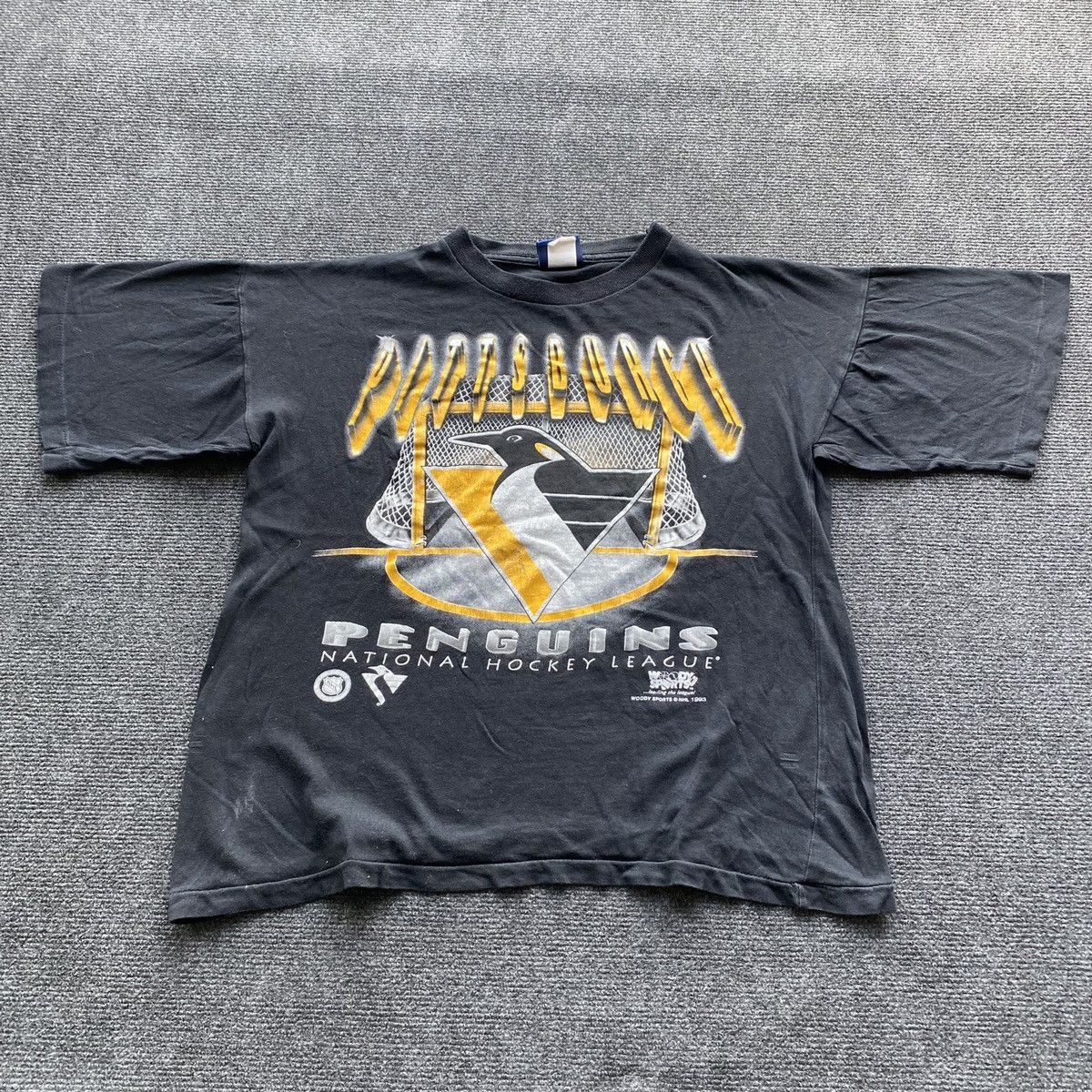 NHL 🔥1993 Pittsburgh Penguins Hockey League L women top Size L / US 10 / IT 46 - 1 Thumbnail