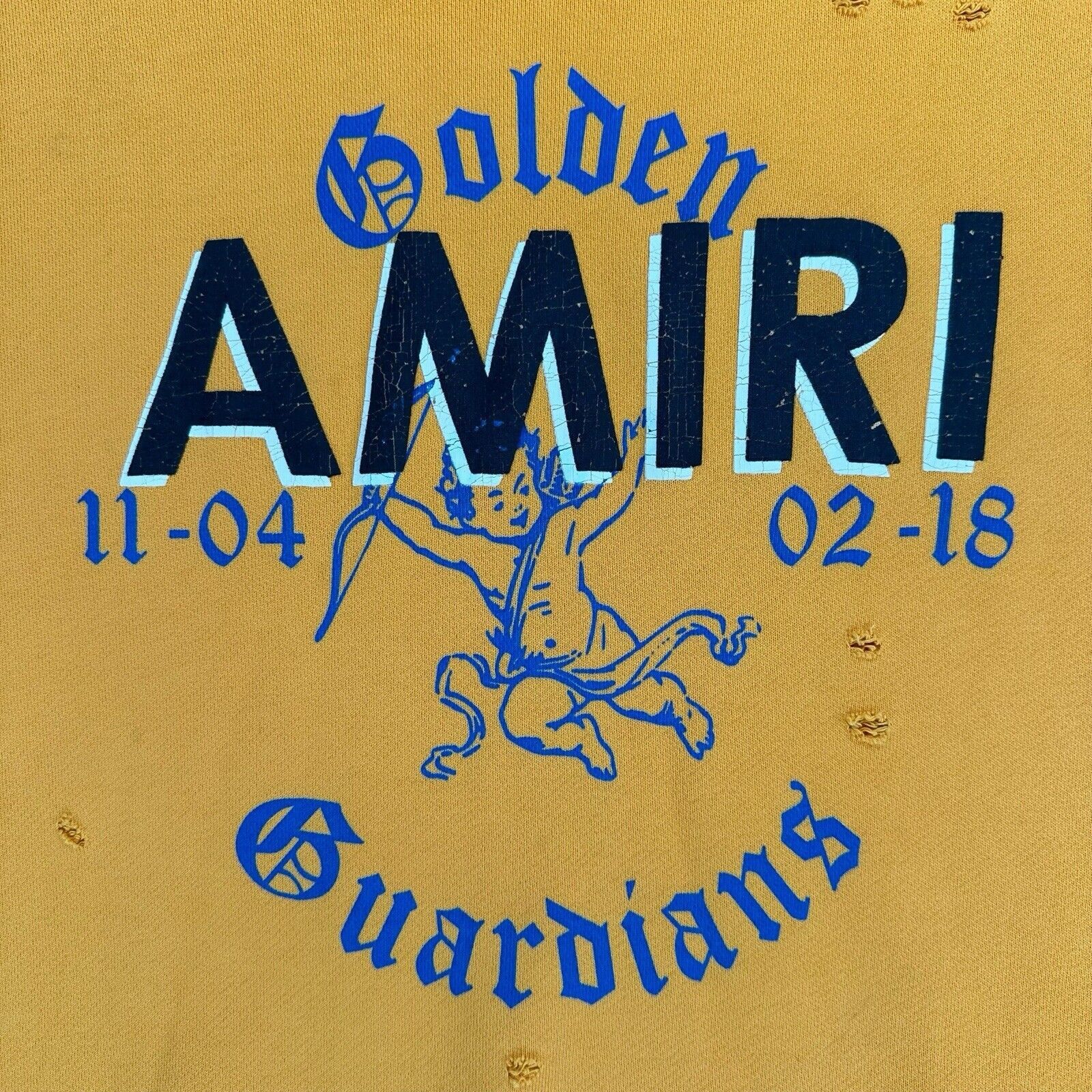 Amiri Amiri Size L Sweatshirt Yellow Oversized Distressed Golden Size US L / EU 52-54 / 3 - 6 Thumbnail