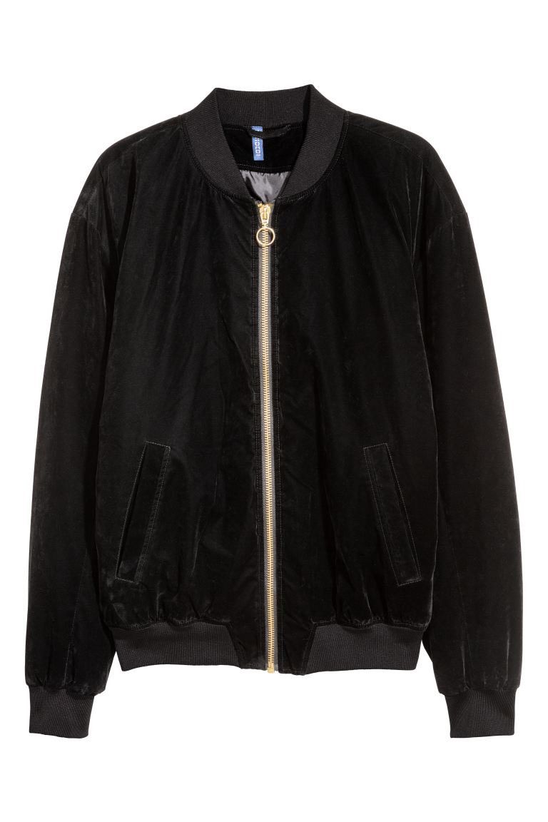 H&M H&M: Velour Bomber Jacket Size US M / EU 48-50 / 2 - 4 Thumbnail