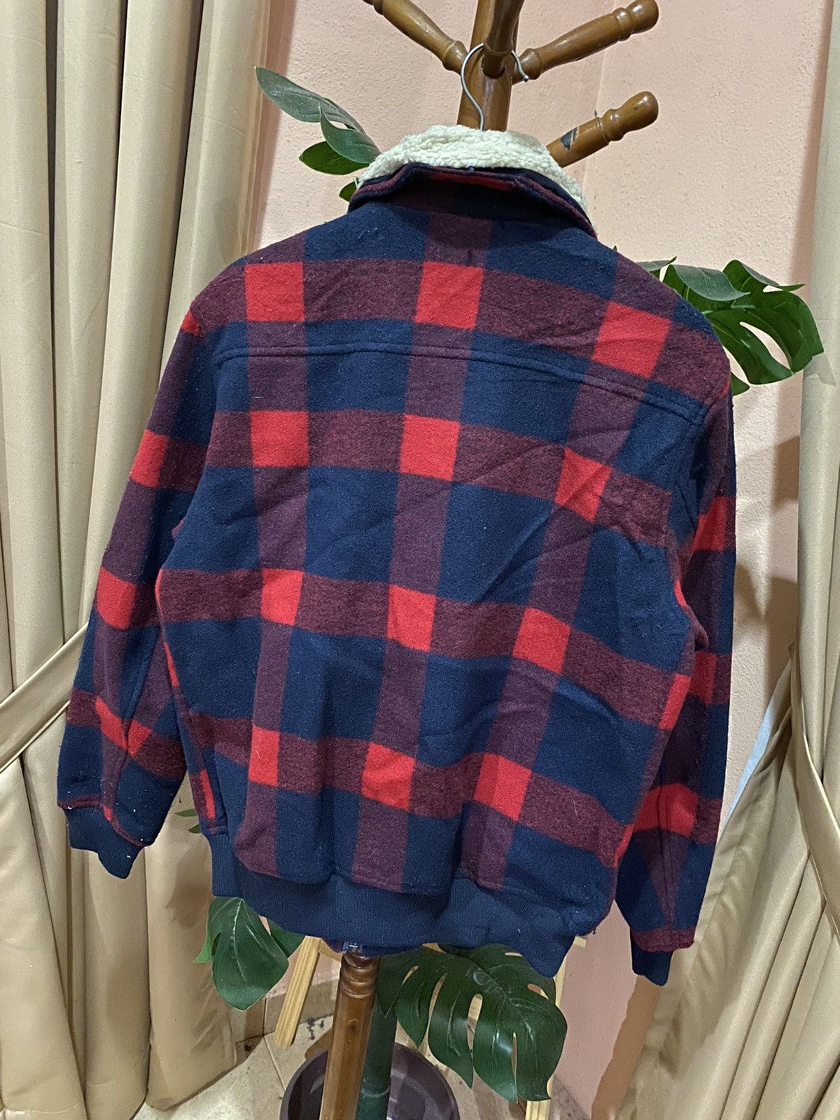 Bershka Bershka Red and Blue Plaid Sherpa Jacket - Vintage Inspired Size US S / EU 44-46 / 1 - 5 Thumbnail