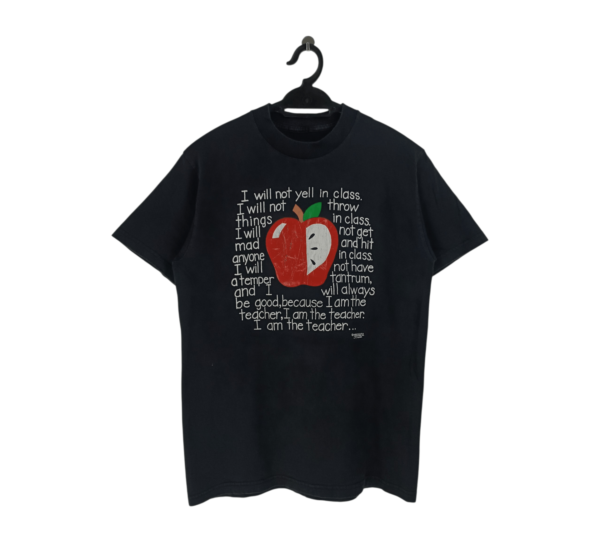 Vintage VINTAGE 90'S APPLE I AM A TEACHER QUOTE FUNNY VERY RARE TEE Size US S / EU 44-46 / 1 - 1 Thumbnail